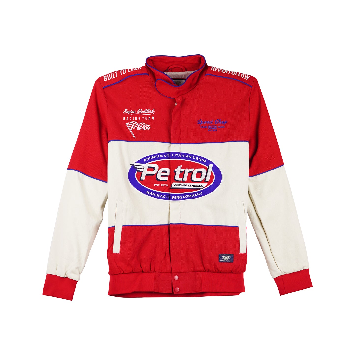 Petrol Men's Basic Jacket Regular Fitting Bull Twill Fabric 141702 (Red)