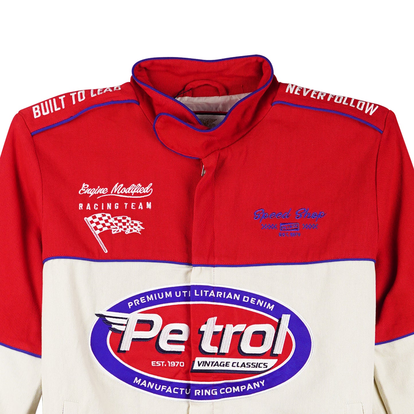 Petrol Men's Basic Jacket Regular Fitting Bull Twill Fabric 141702 (Red)
