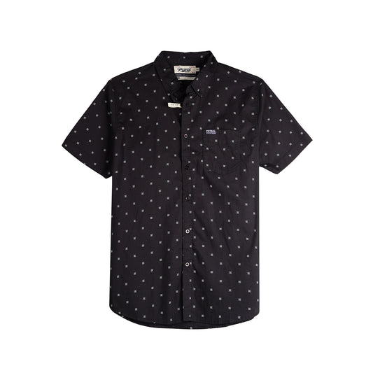 Petrol Basic Woven for Men Slim Fitting Shirt Trendy fashion Casual Top shirt for Men 154513 (Black)