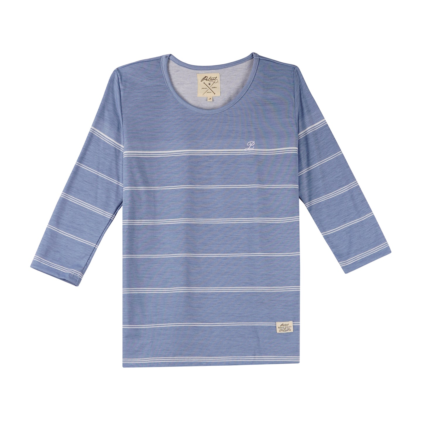Petrol Basic Tees for Ladies Regular Fitting Shirt Trendy fashion Casual Top for Ladies 115402 (Heather Blue)