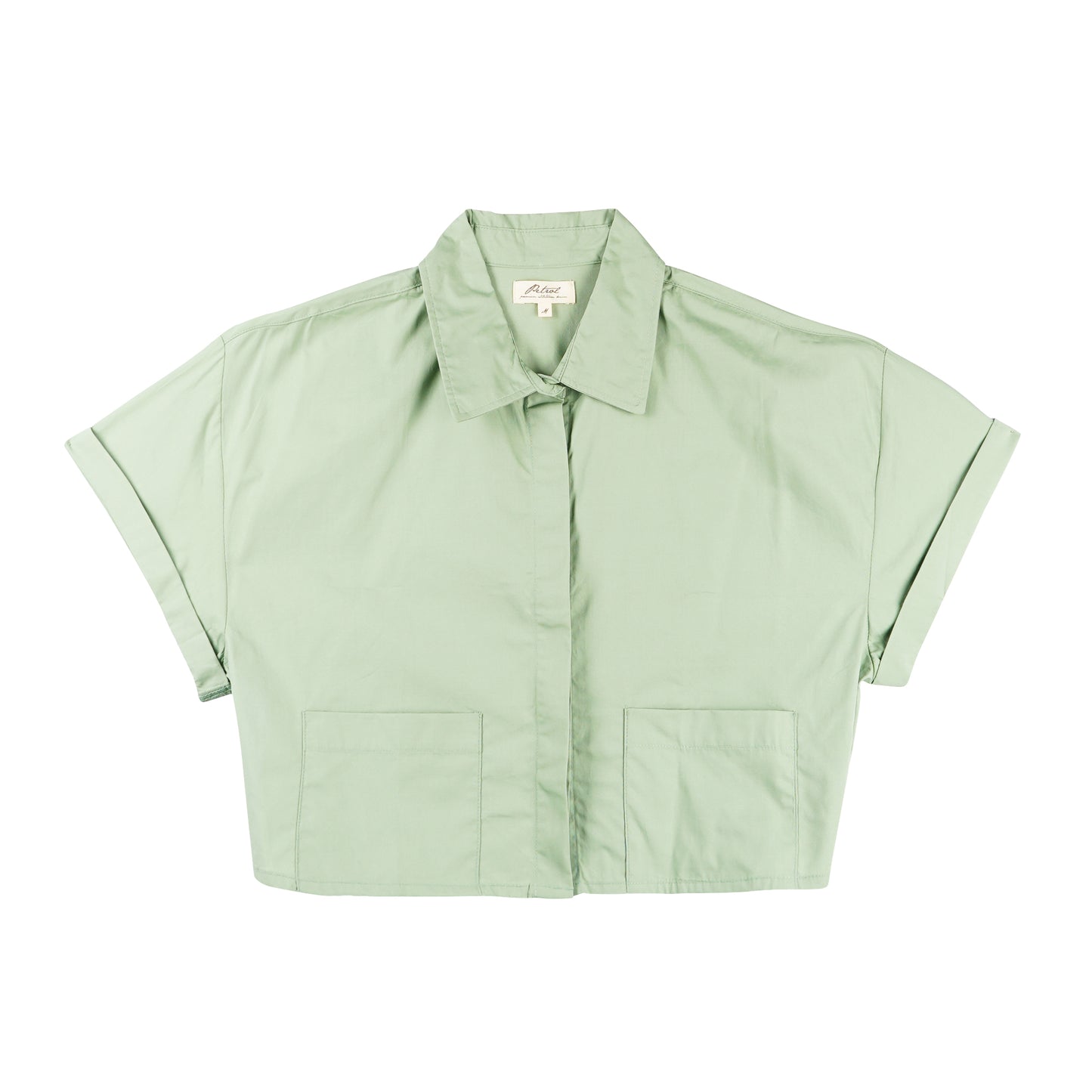 Petrol Basic Woven Ladies Boxy Fitting Shirt 150562 (Mosstone)