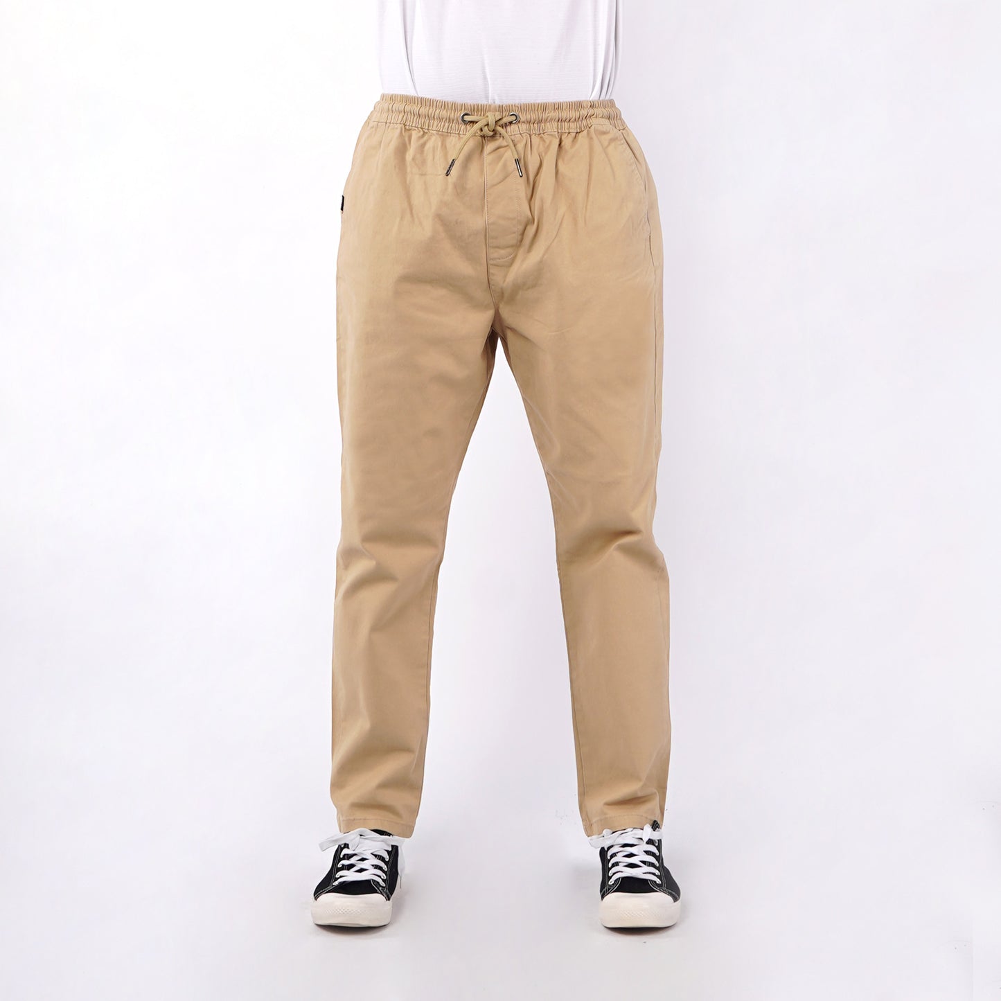 Petrol Men's Non-Denim Stretchable Mid Waist Trendy Fashion Ankle Pants 155934 (Beige)