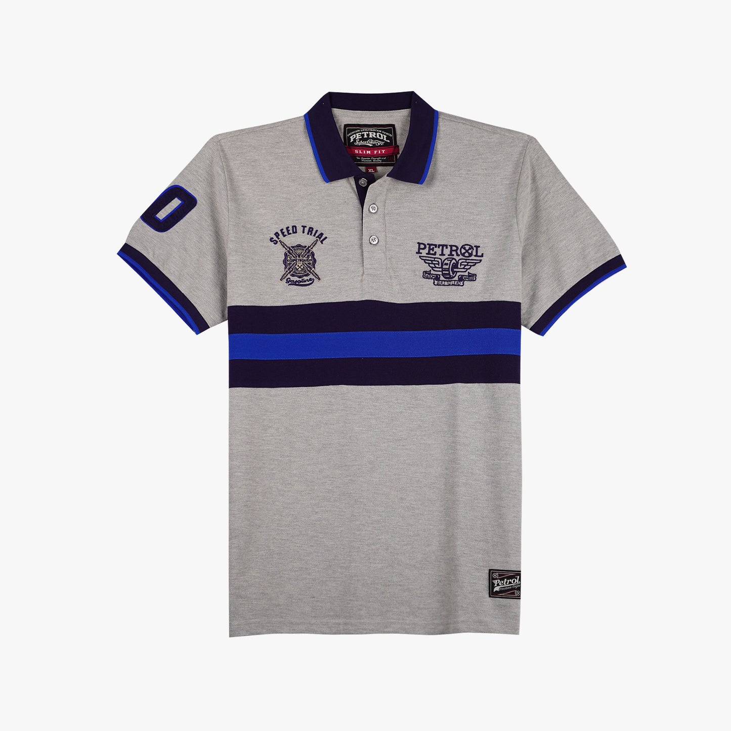 Petrol Men's Basic Collared Slim Fitting Lacoste Fabric 119082 (Heather Gray)