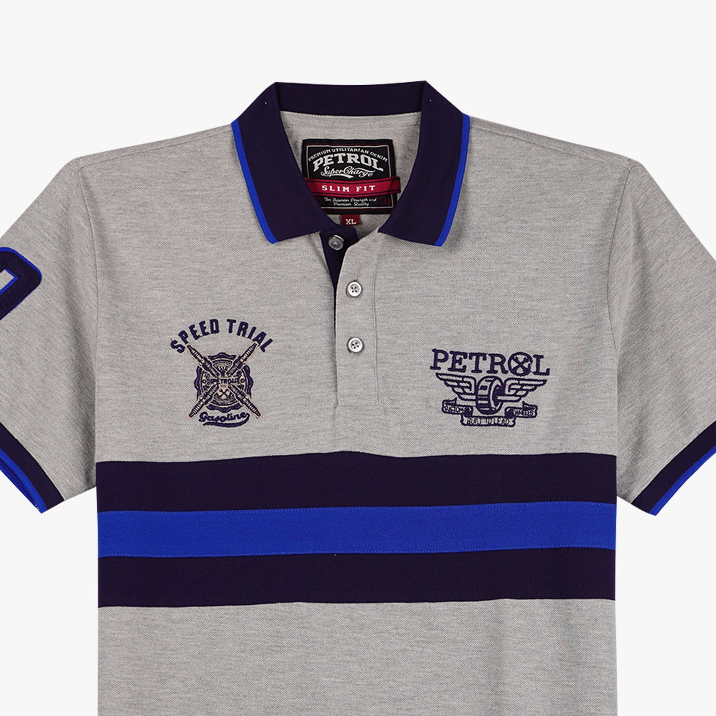 Petrol Men's Basic Collared Slim Fitting Lacoste Fabric 119082 (Heather Gray)