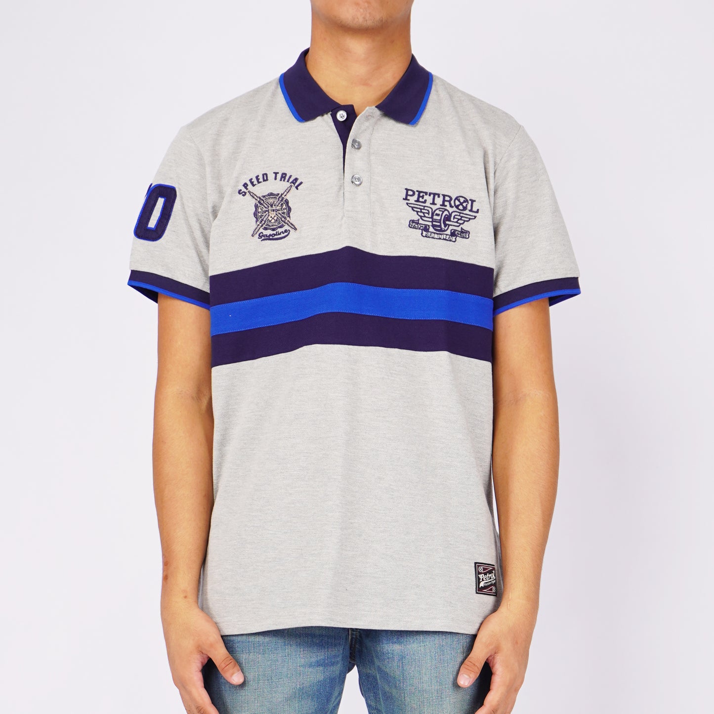 Petrol Men's Basic Collared Slim Fitting Lacoste Fabric 119082 (Heather Gray)