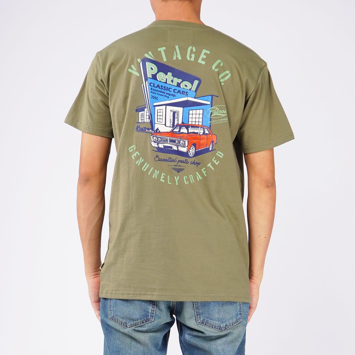 Petrol Men's Basic Tees Slim Fitting CVC Jersey Fabric 162189-U (Fatigue)