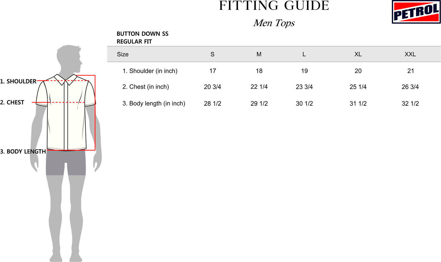 Petrol Men's Basic Woven Shirt Regular Fitting Woven Fabric 156203 (Rock Ridge)