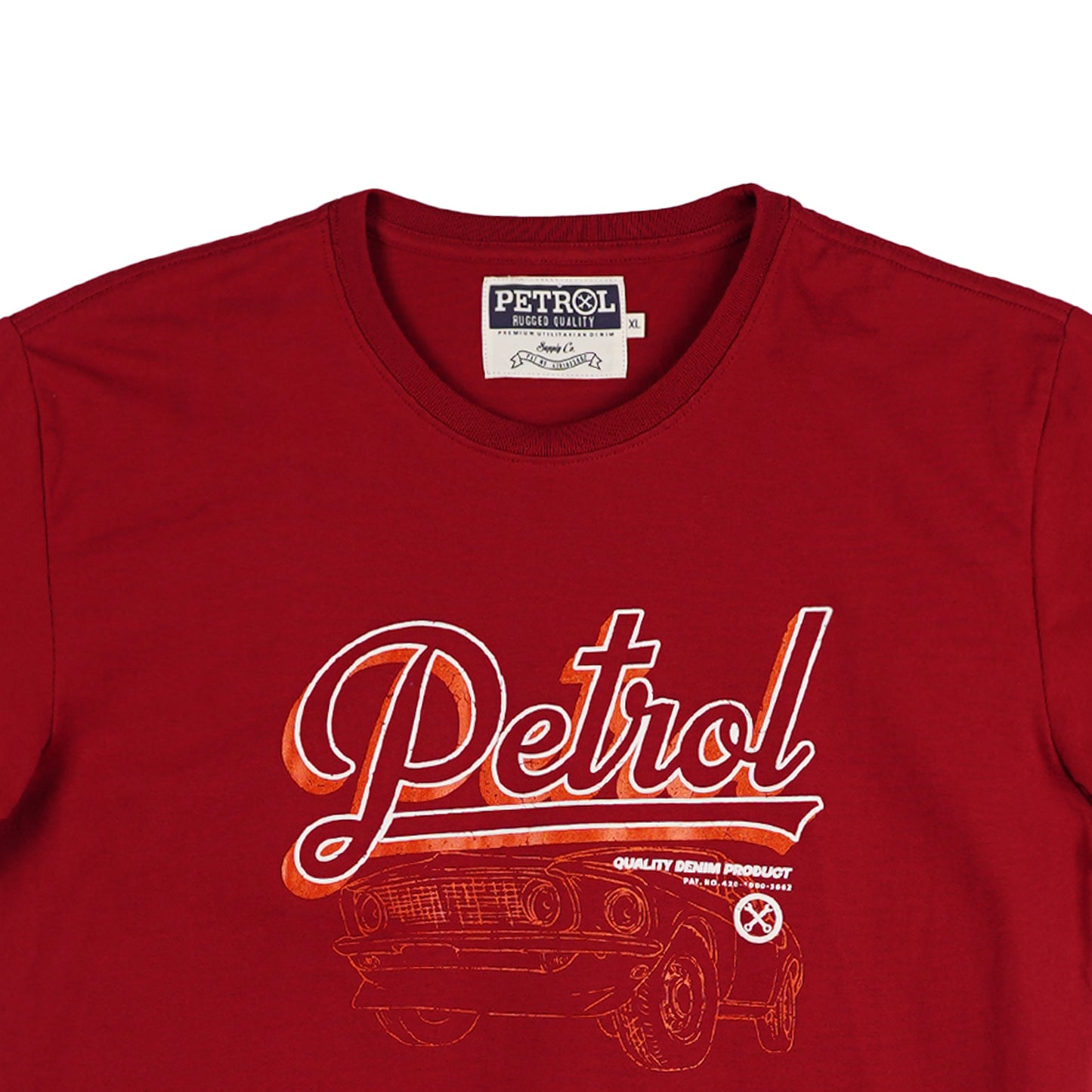 Petrol Men's Basic Tees Slim Fitting CVC Jersey Fabric 163771-U (Crimson)