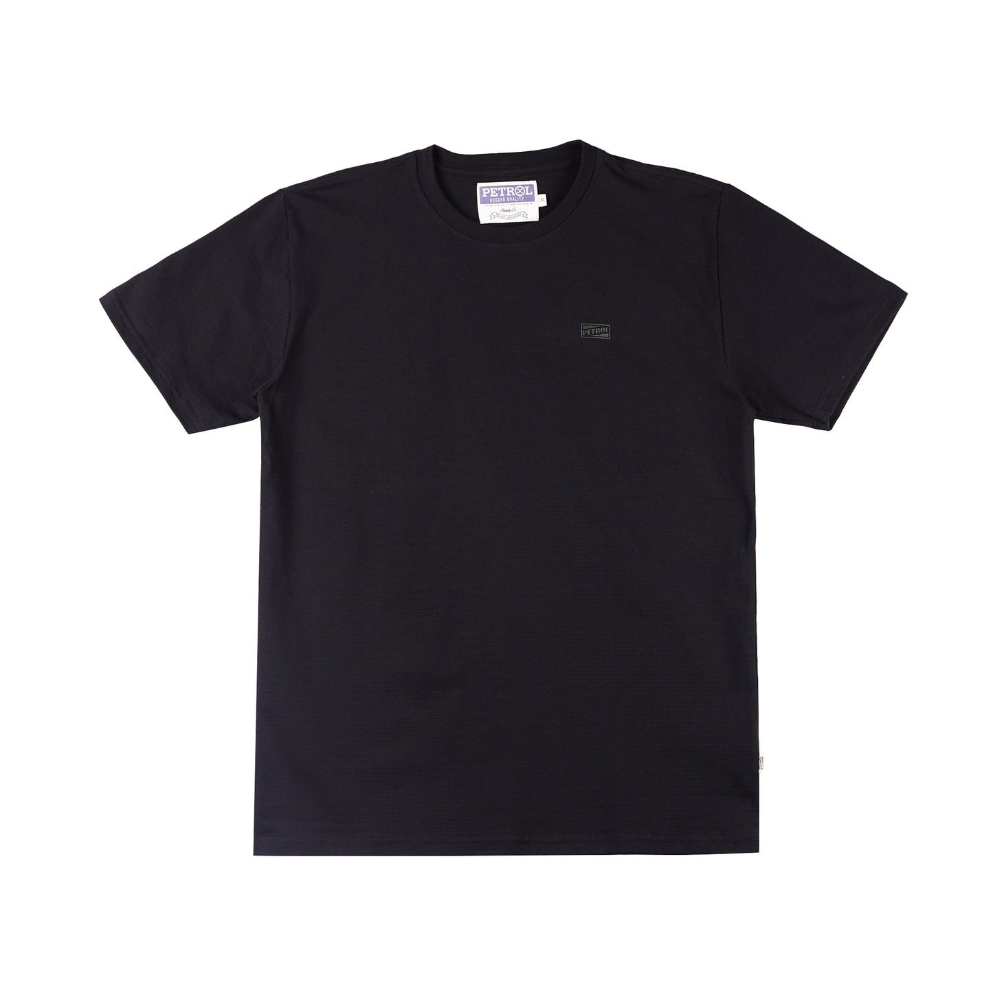 Petrol Men's Basic Tees Slim Fitting Missed Lycra Fabric 162684 (Black)