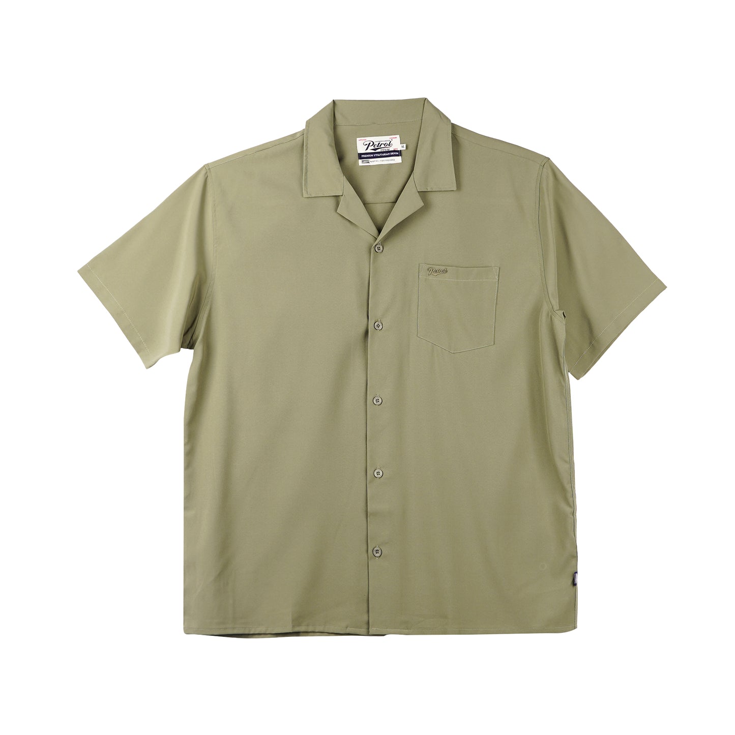 Petrol Men's Basic Collared Woven Shirt Comfort Fitting 156154-U (Light Fatigue)