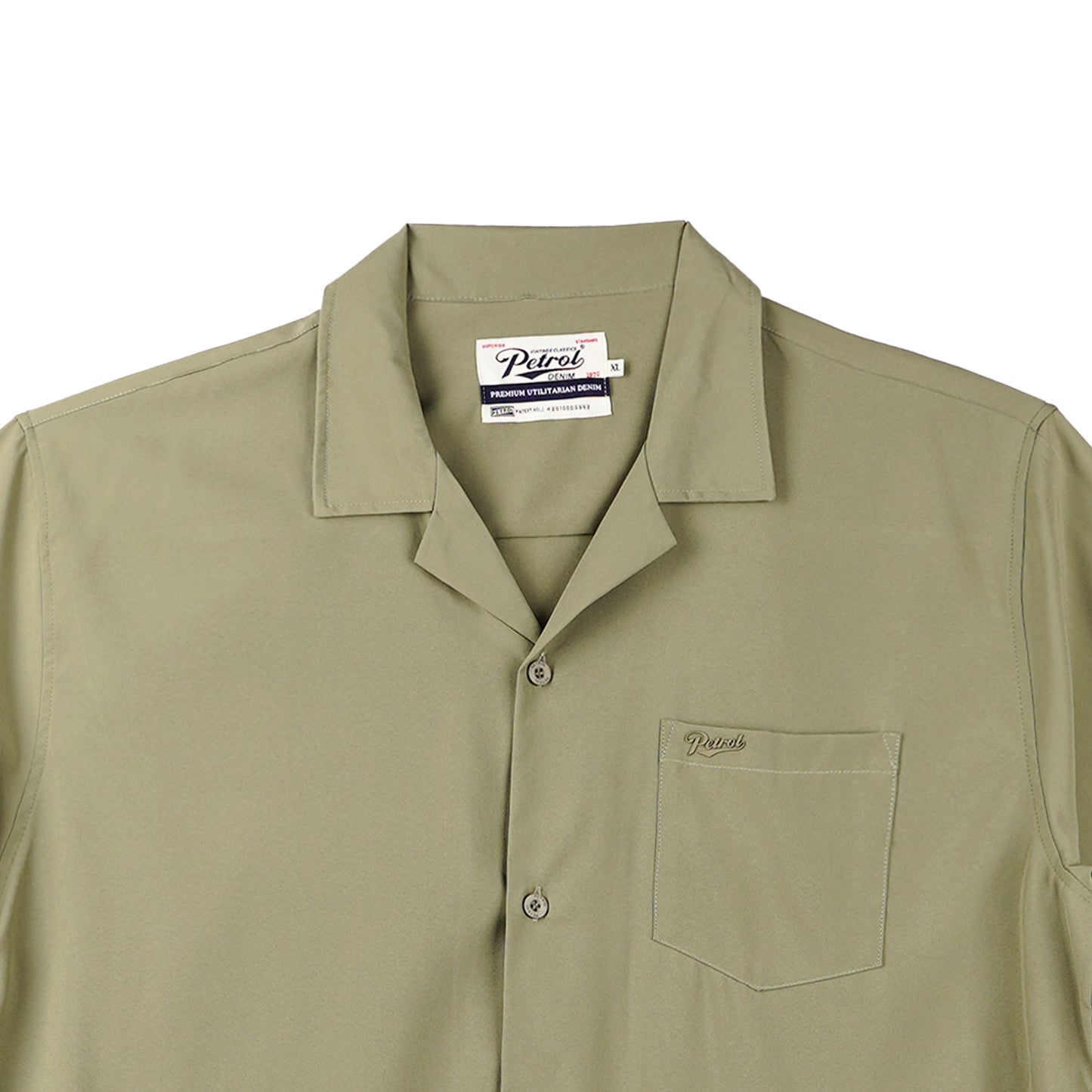 Petrol Men's Basic Collared Woven Shirt Comfort Fitting 156154-U (Light Fatigue)