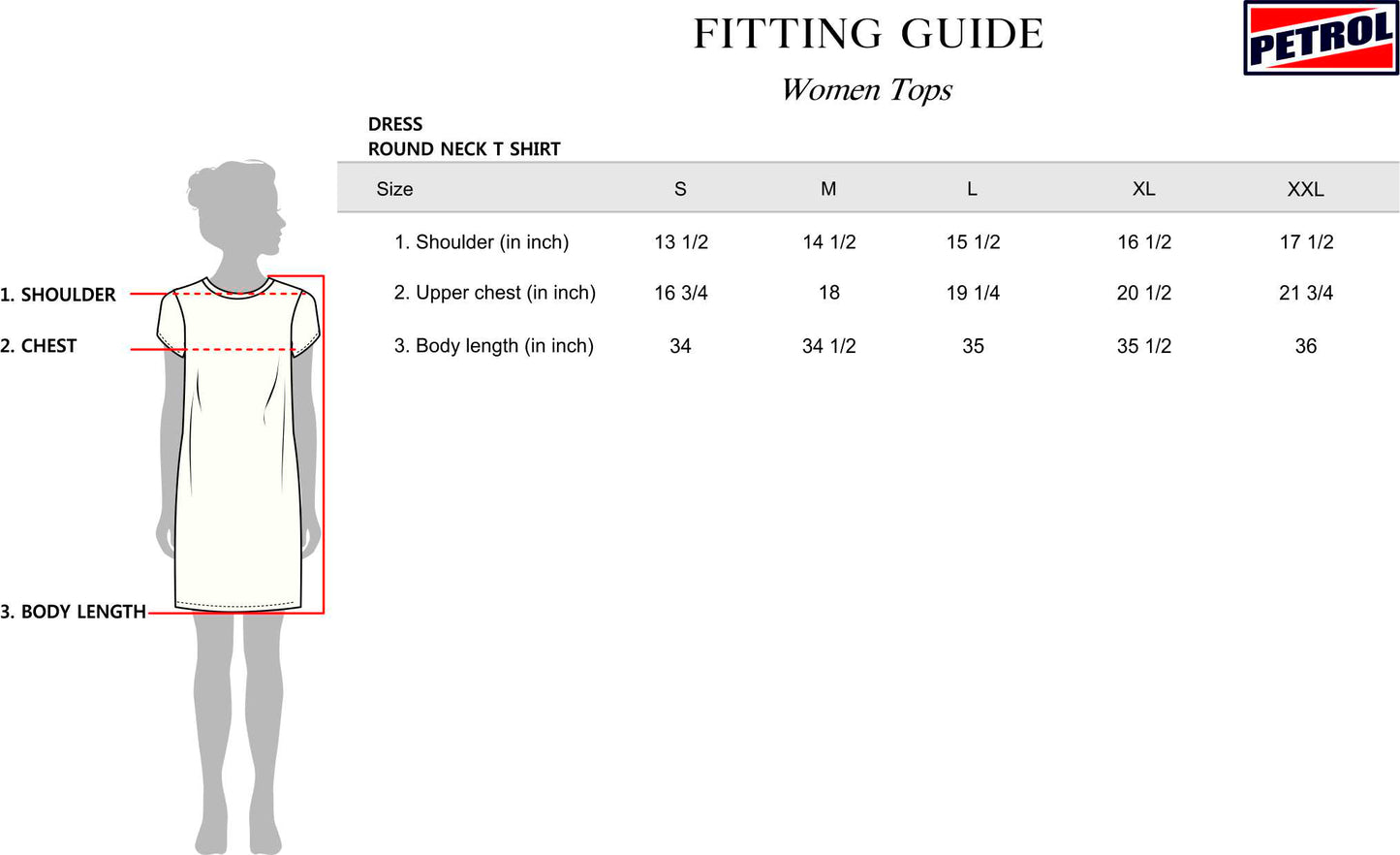 Petrol Ladies Basic Dress Regular Fitting Missed Lycra Fabric 129167 (Peacoat)