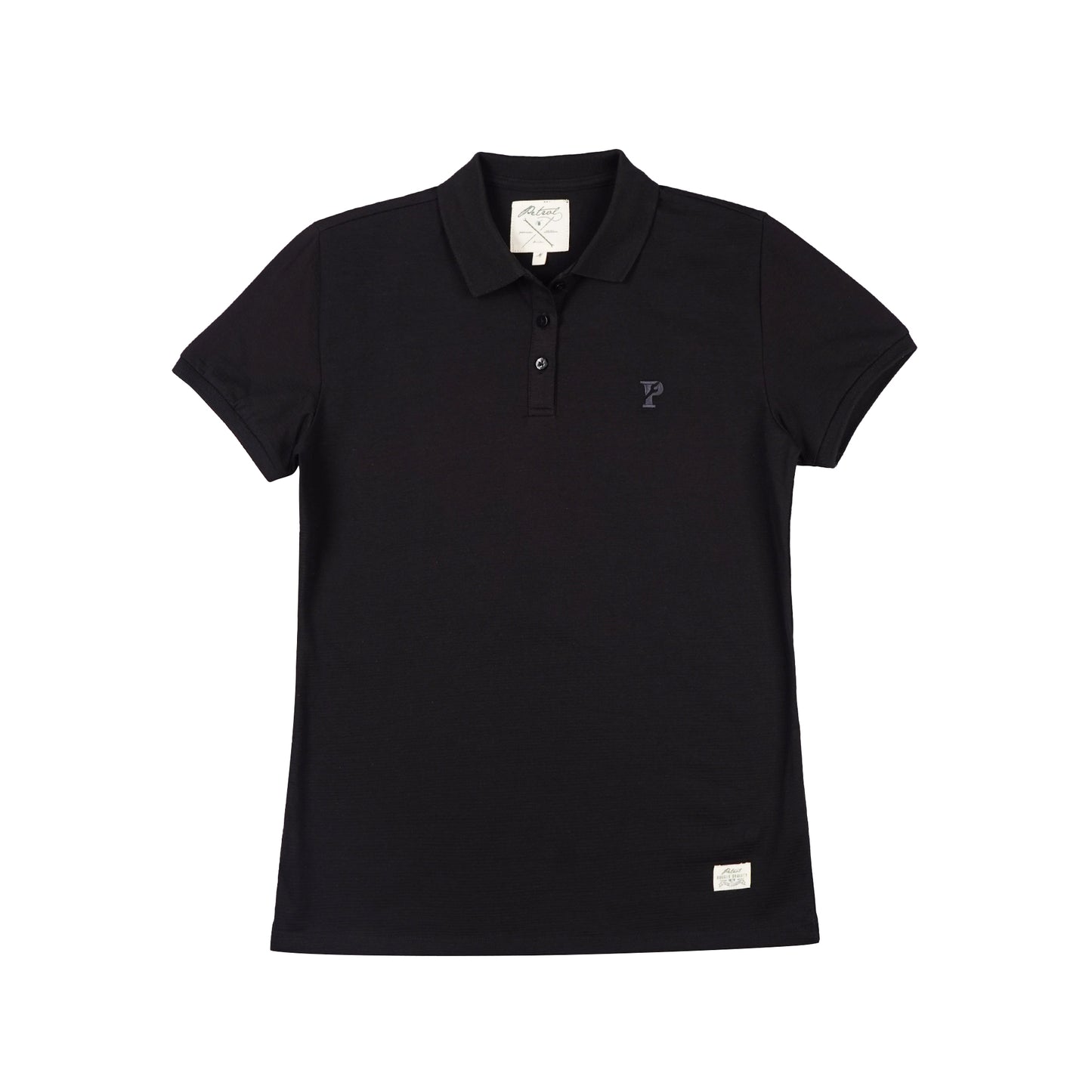 Petrol Ladies Basic Collared Shirt Regular Fitting Missed Lycra Fabric 129140 (Black)
