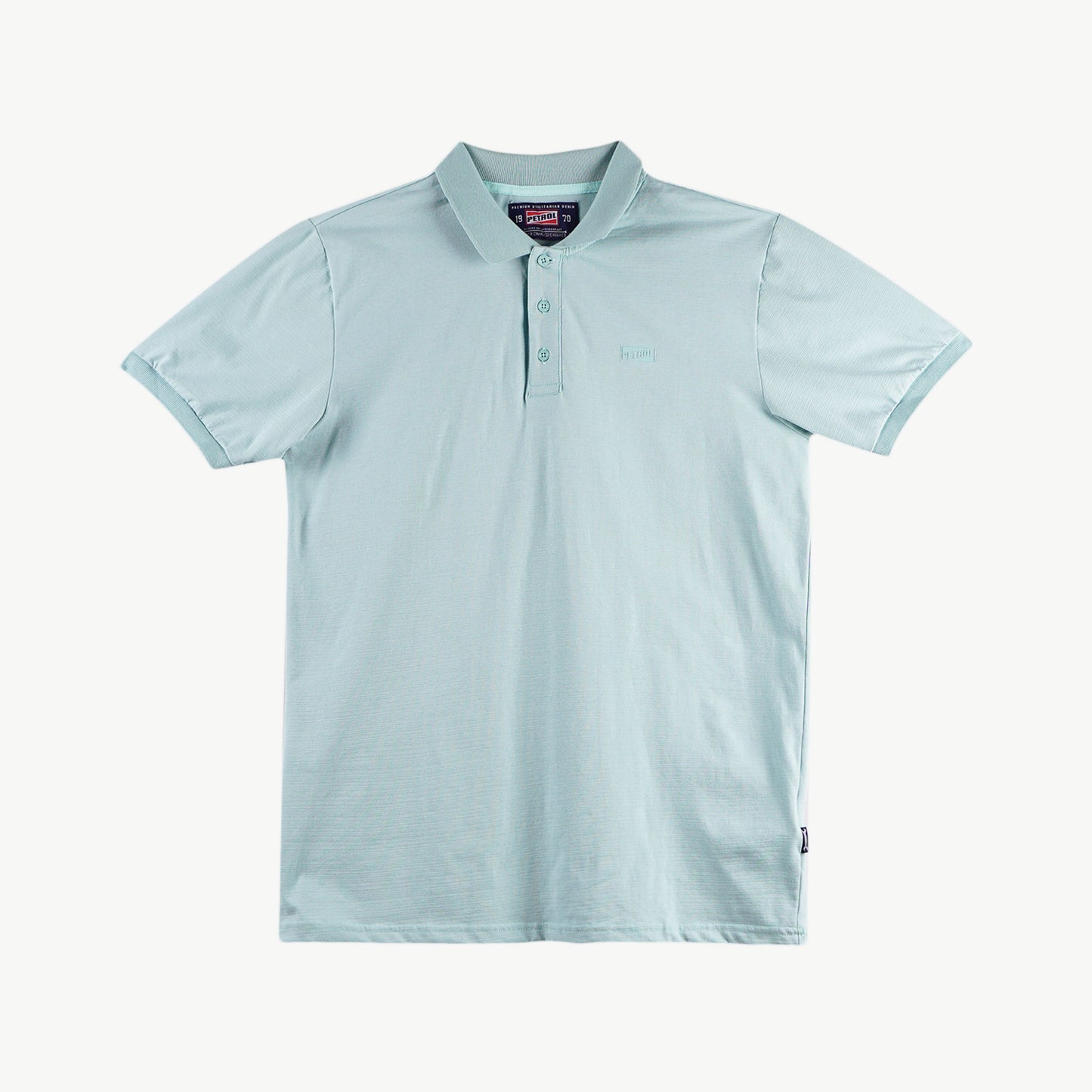 Petrol Men's Basic Collared Shirt Slim Fitting Missed Lycra Fabric 116280 (Smoke Blue)