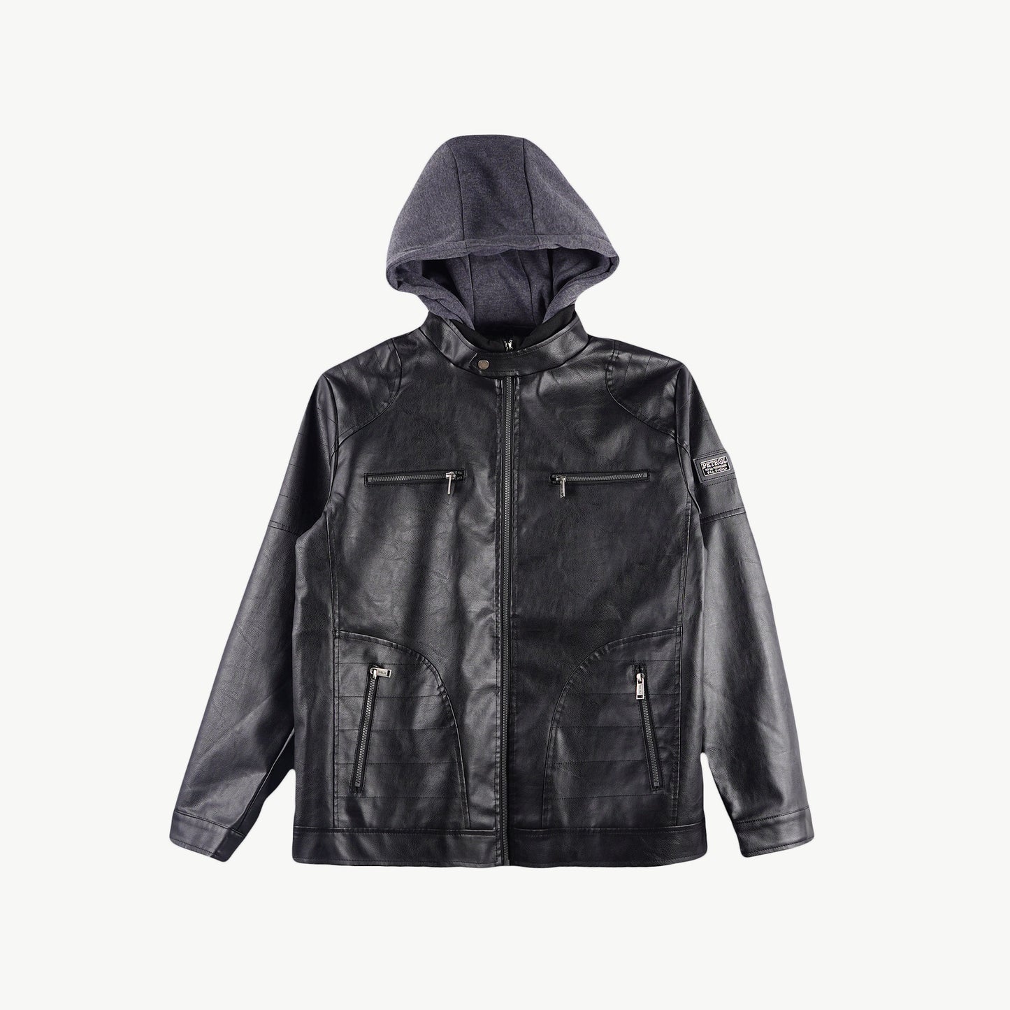 Petrol Men's Basic Jacket Regular Fitting Leather Fabric 137492 (Black)