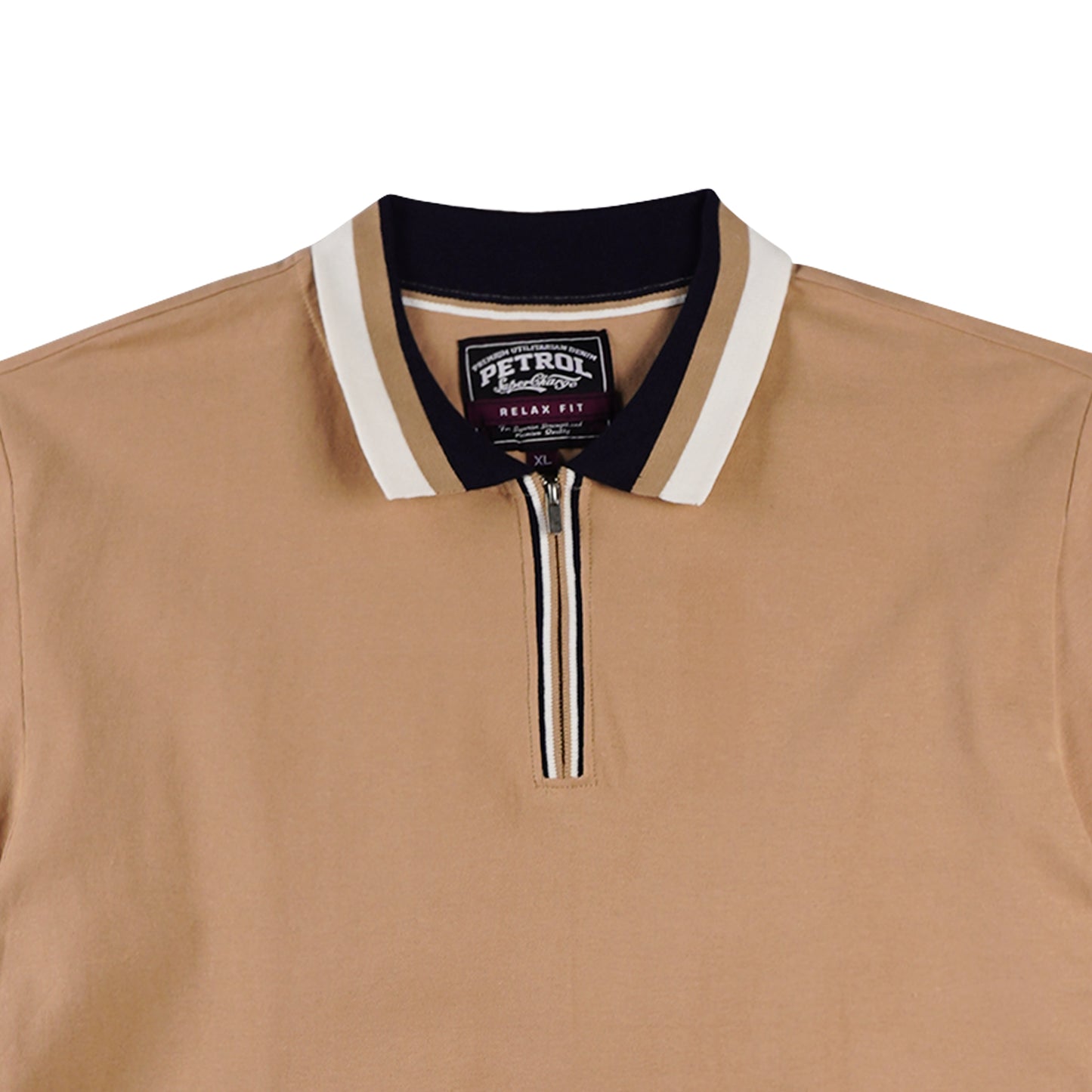 Petrol Men's Basic Collared Shirt Regular Fitting Pique Fabric 168331 (Khaki)