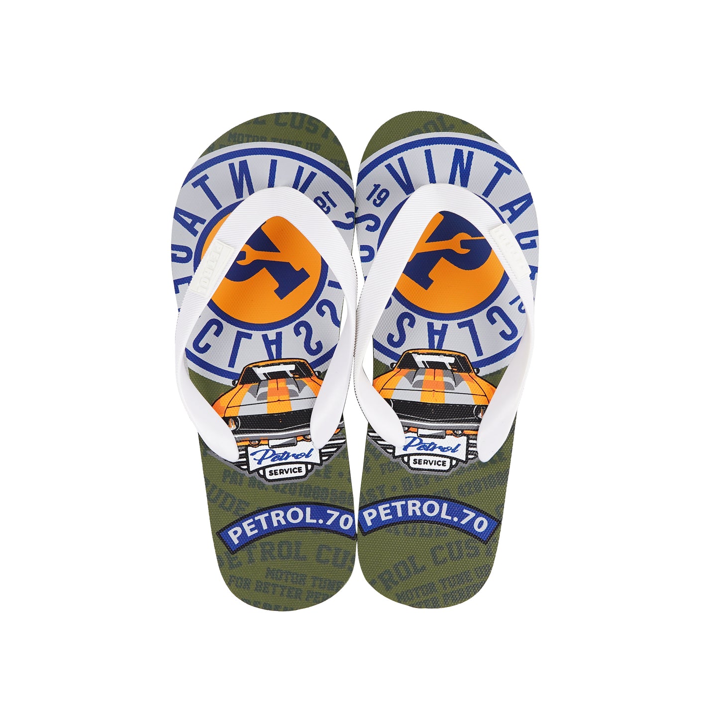 Petrol Men's Basic Accessories Printed Slipper 161561 (White)
