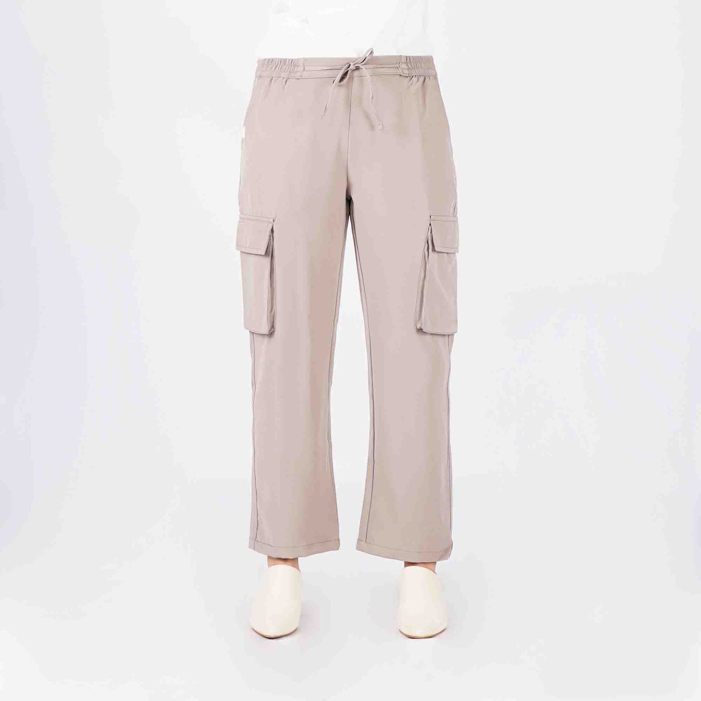 Petrol Ladies Basic Non-Denim Cargo Pants Mid-Rise Rinse Wash Fabric 169300 (Taupe)