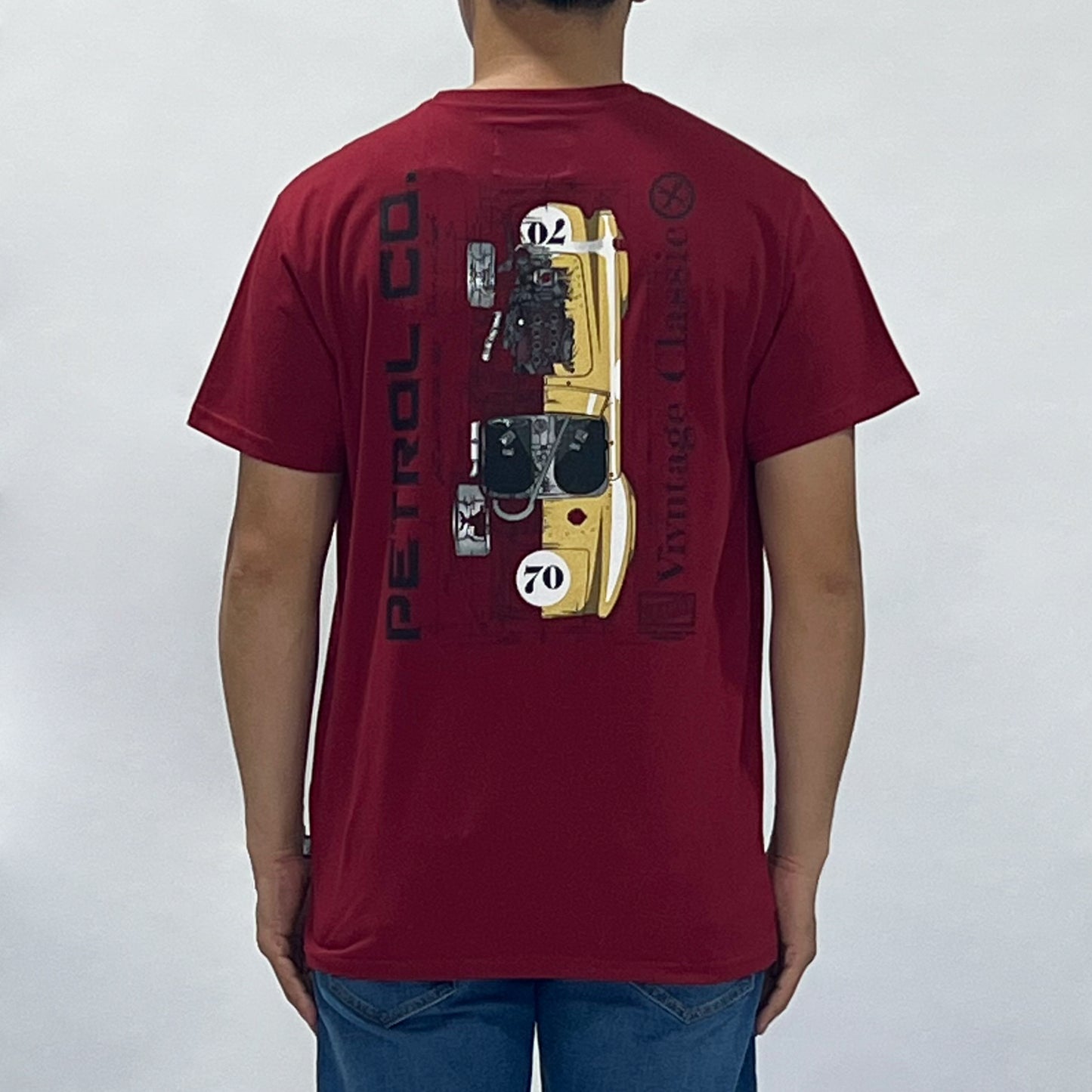 Petrol Men's Basic Tees Slim Fitting CVC Jersey Fabric 168392-U (Crimson)