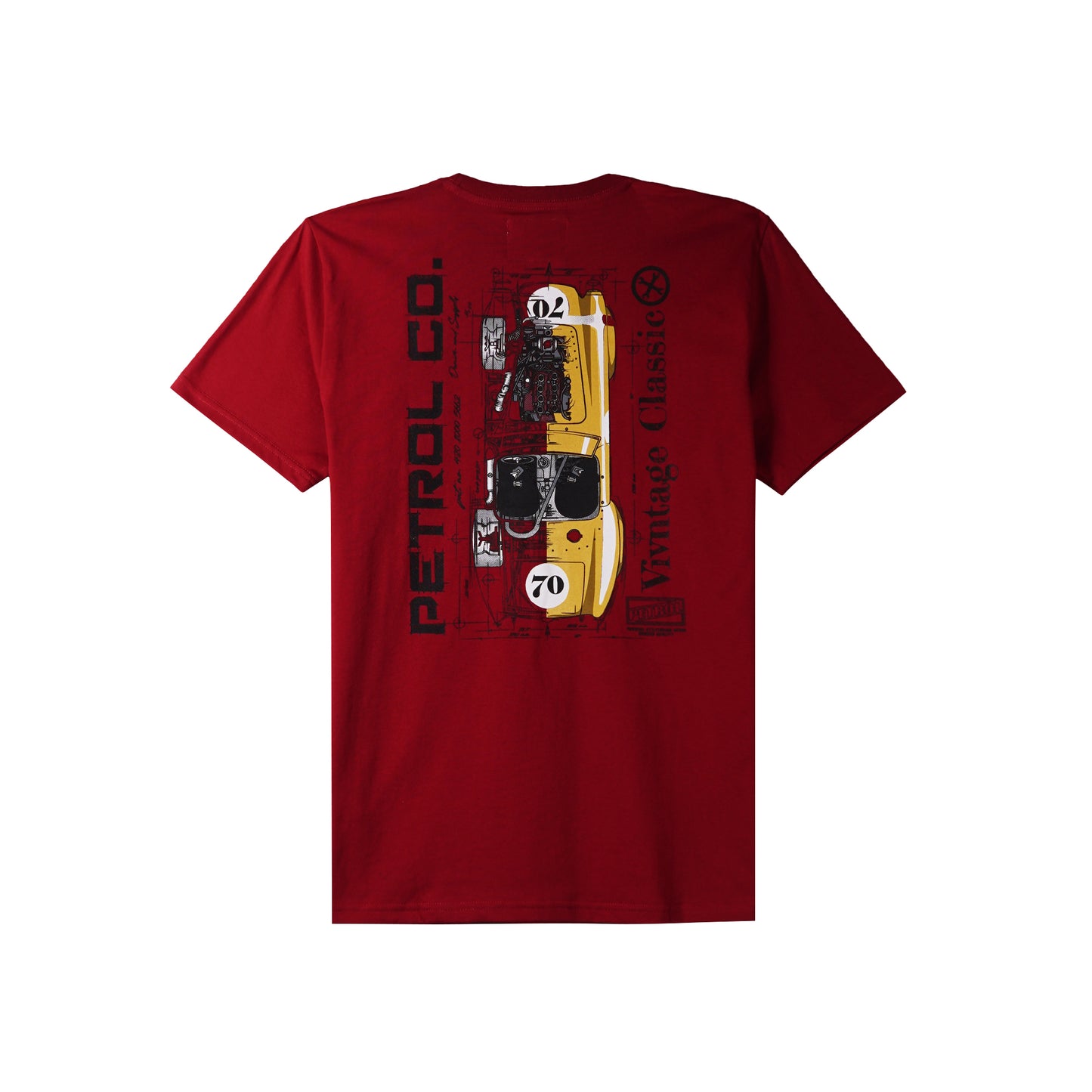 Petrol Men's Basic Tees Slim Fitting CVC Jersey Fabric 168392-U (Crimson)