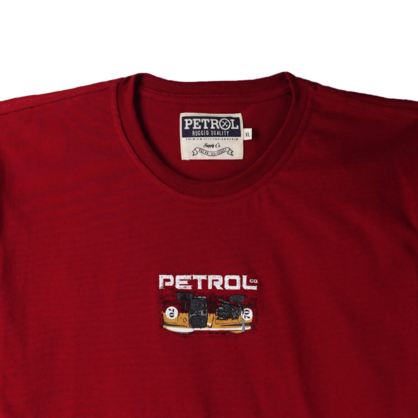 Petrol Men's Basic Tees Slim Fitting CVC Jersey Fabric 168392-U (Crimson)