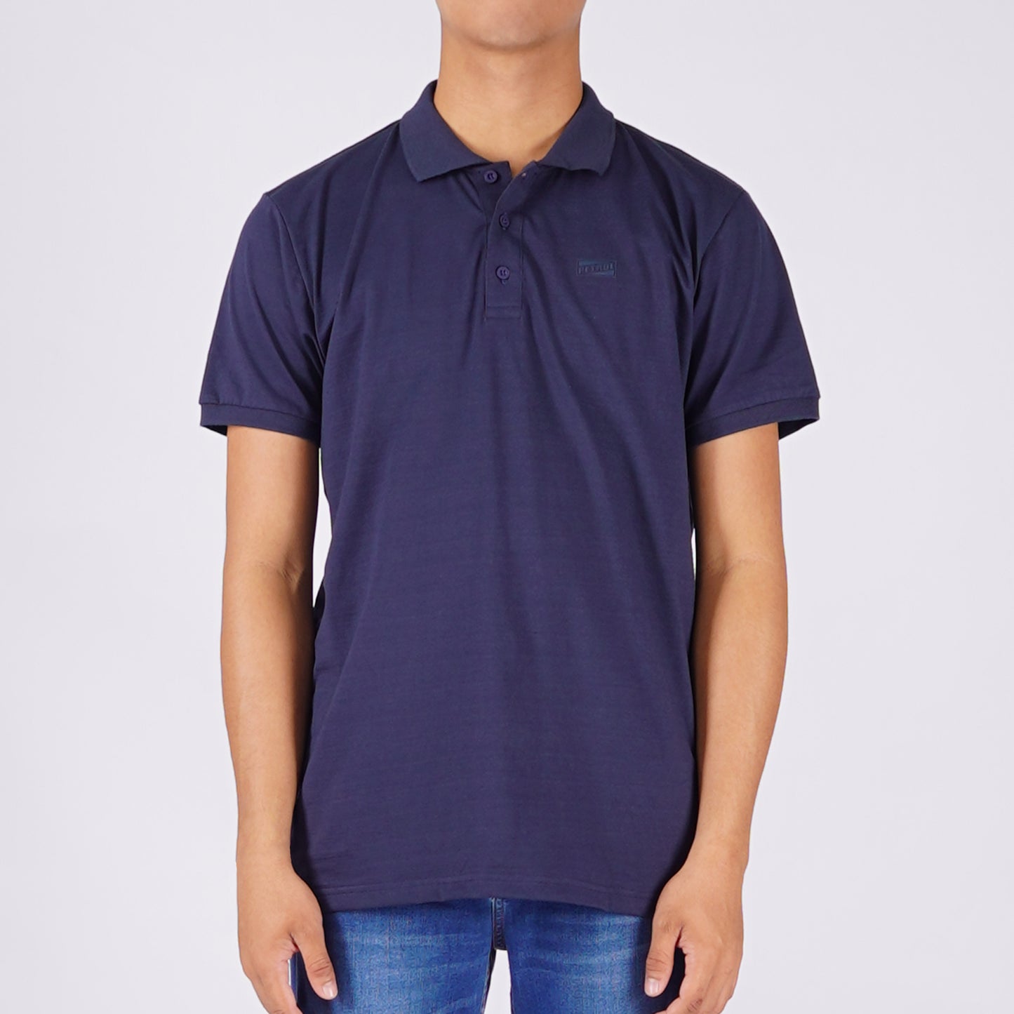 Petrol Men's Basic Collared Shirt Slim Fitting Missed Lycra Fabric 116329 (Navy)