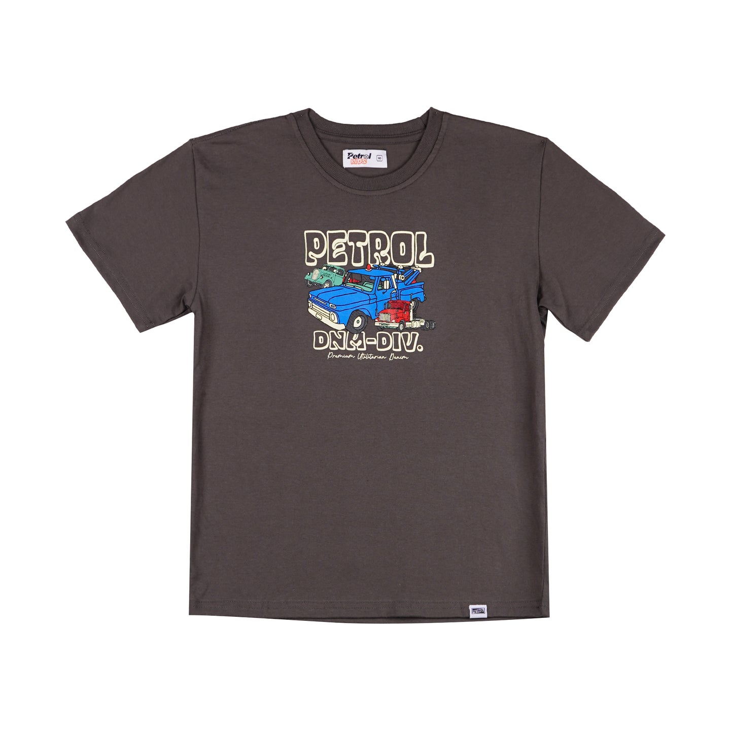 Petrol Children Basic Tees Regular Fitting CVC Jersey Fabric for Kid's 156885-U (Charcoal)