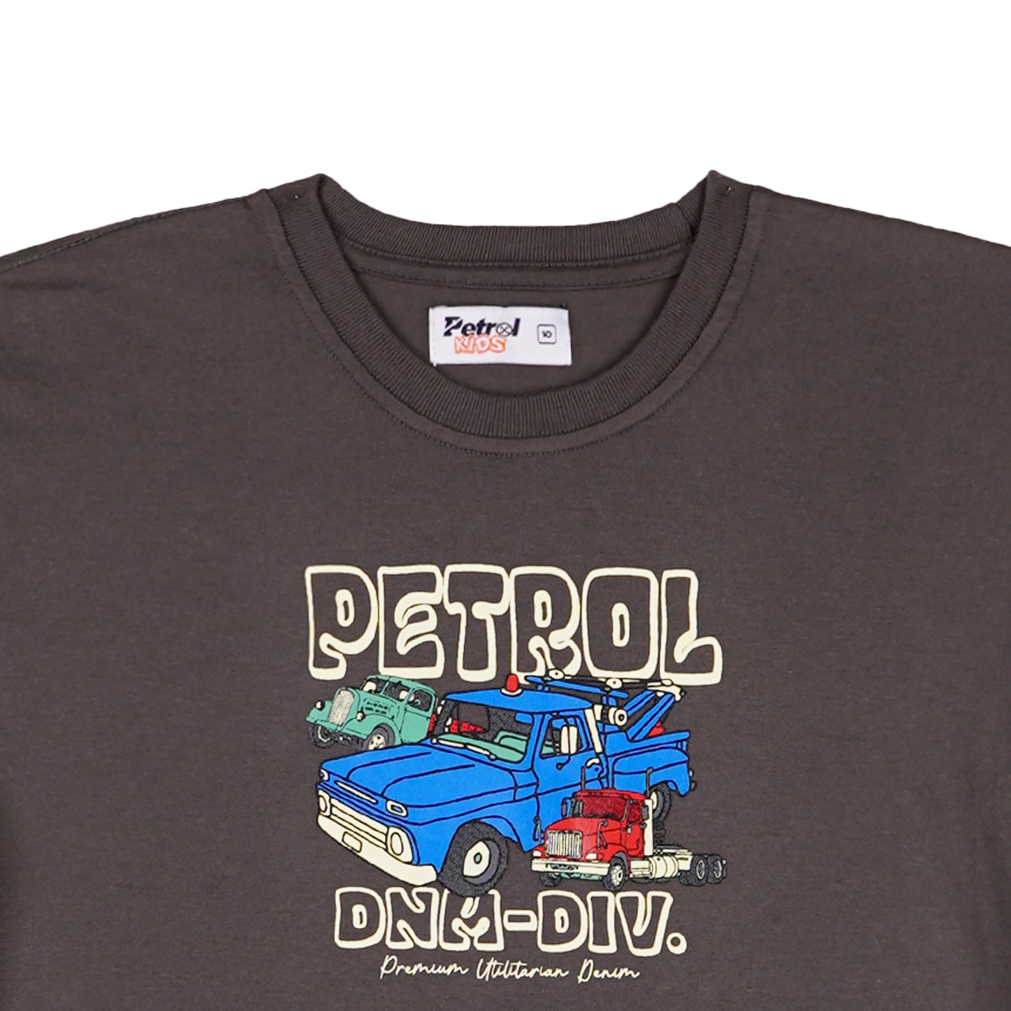 Petrol Children Basic Tees Regular Fitting CVC Jersey Fabric for Kid's 156885-U (Charcoal)