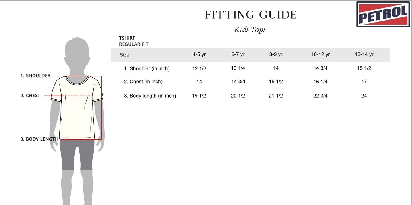 Petrol Children Basic Tees Regular Fitting CVC Jersey Fabric for Kid's 156885-U (Charcoal)