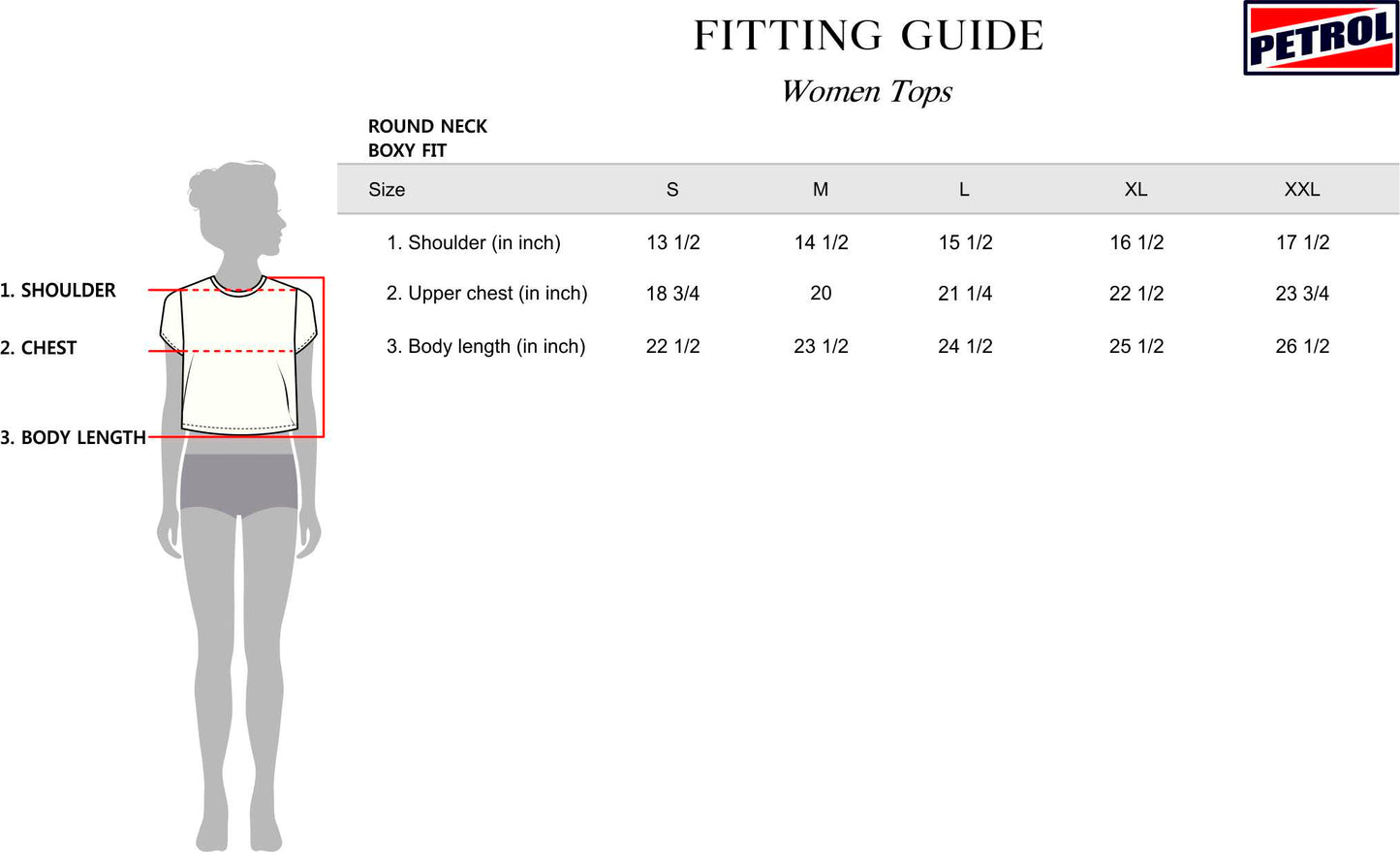 Petrol Ladies Basic Woven Shirt Boxy Fitting 159212 (Blue)