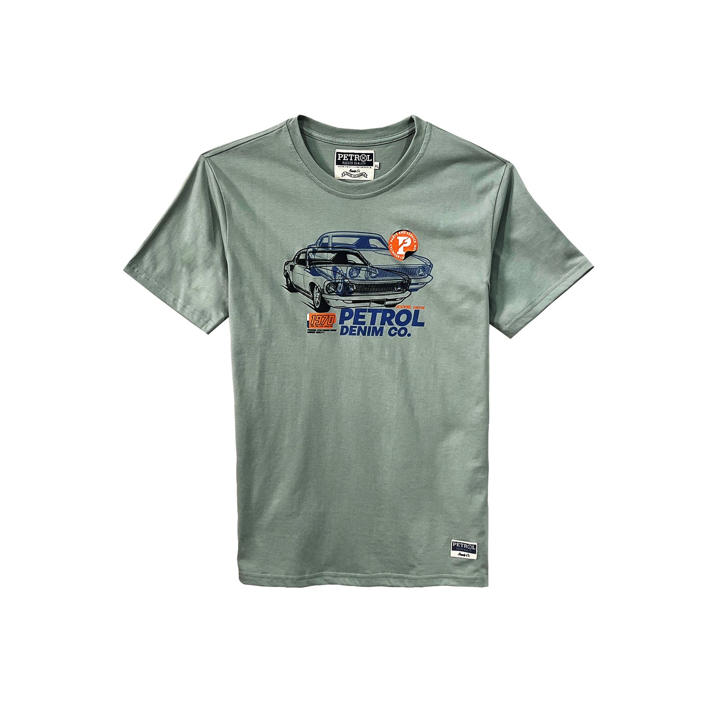 Petrol Men's Basic Tees Slim Fitting CVC Jersey Fabric 167468-U (Sage)