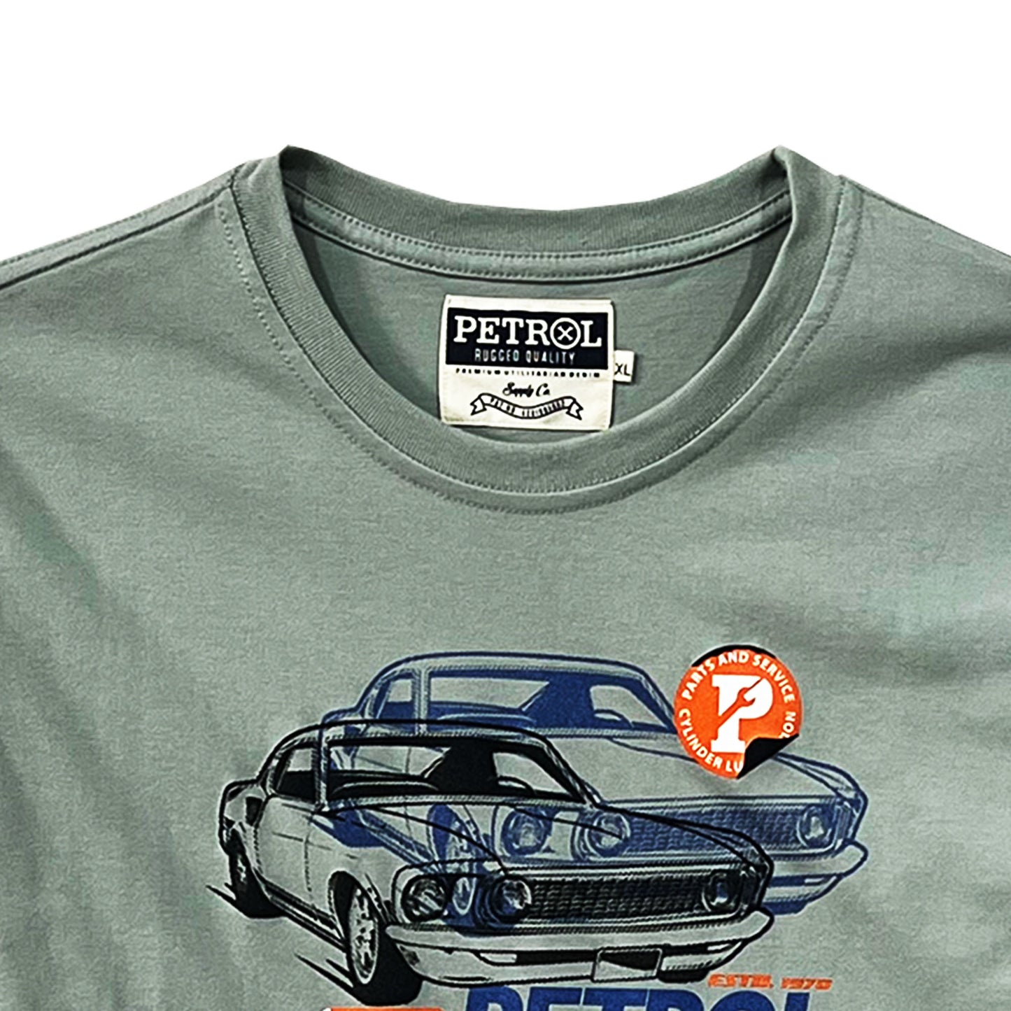 Petrol Men's Basic Tees Slim Fitting CVC Jersey Fabric 167468-U (Sage)