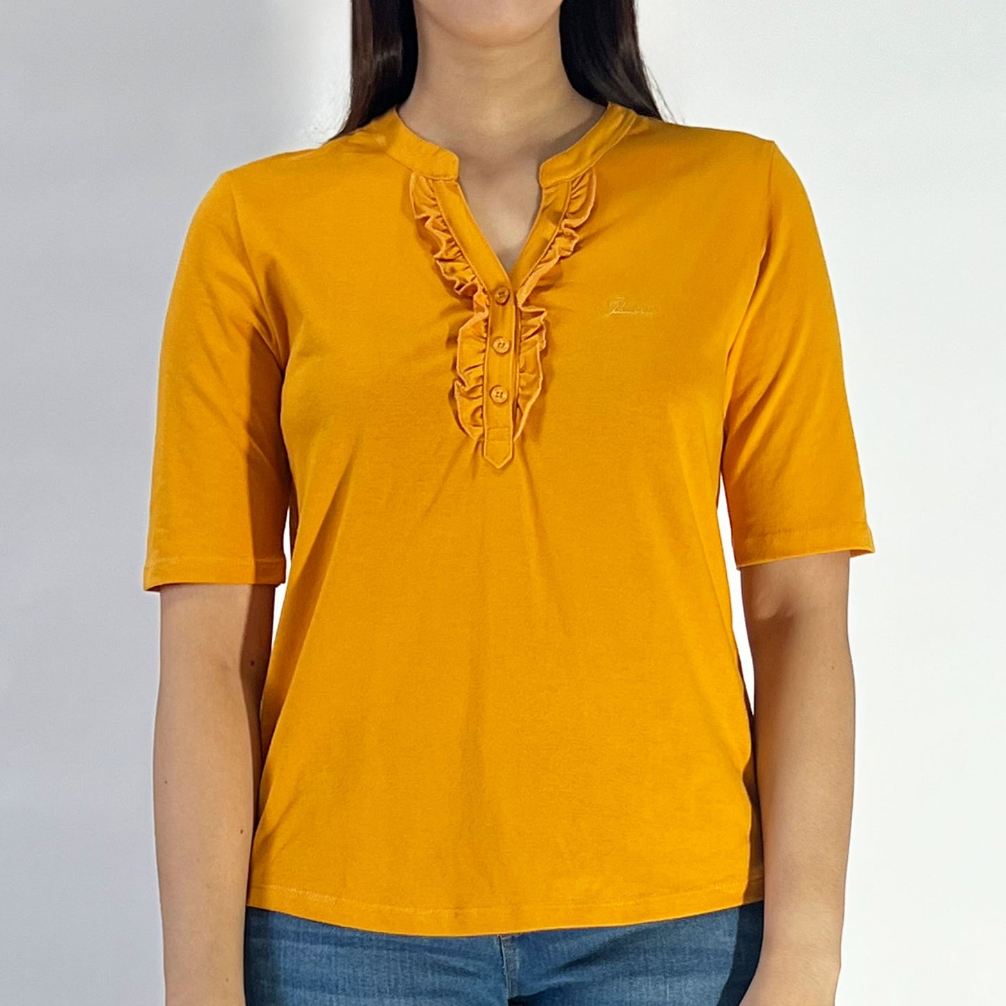 Petrol Ladies Basic Woven Shirt Boxy Fitting Linen Fabric 167051 (Canary)