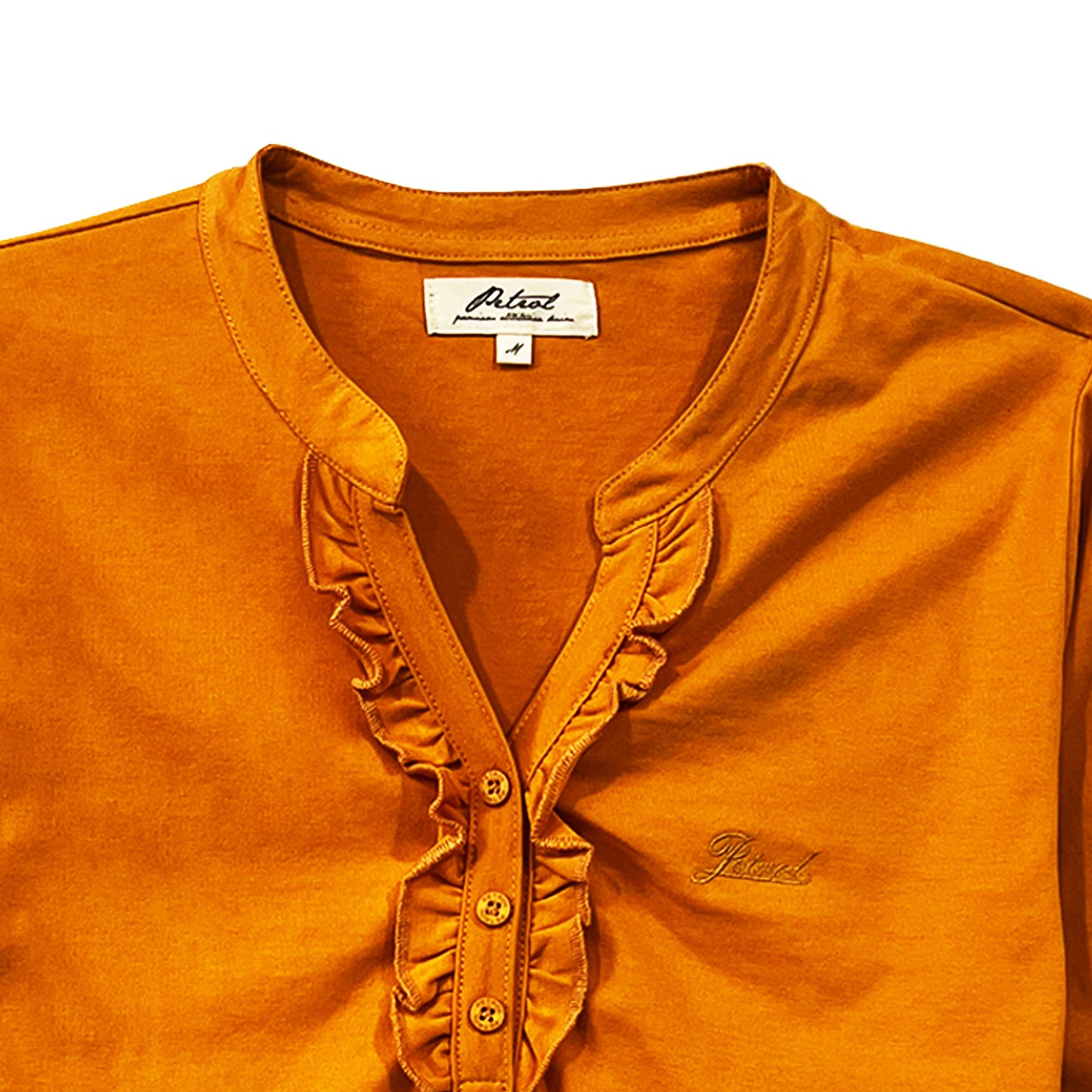 Petrol Ladies Basic Woven Shirt Boxy Fitting Linen Fabric 167051 (Canary)