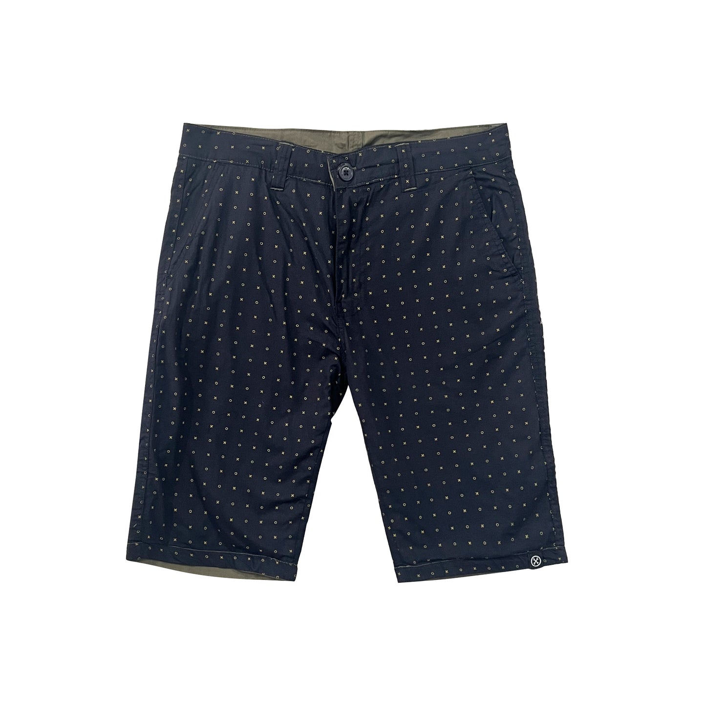 Petrol Men's Basic Non-Denim Reversible Short Mid-Rise Rinse Wash Fabric 165853 (Black-Fatigue)