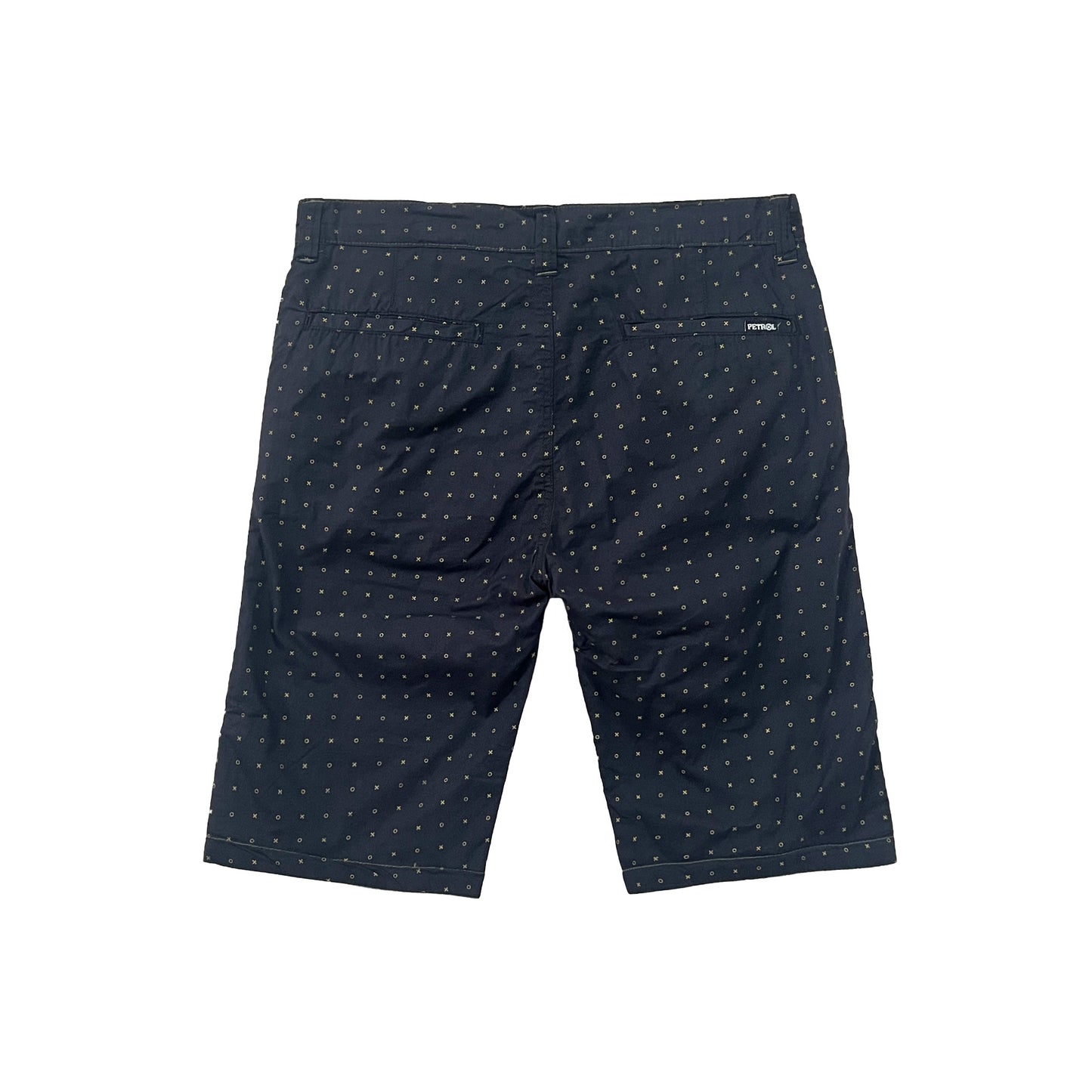 Petrol Men's Basic Non-Denim Reversible Short Mid-Rise Rinse Wash Fabric 165853 (Black-Fatigue)