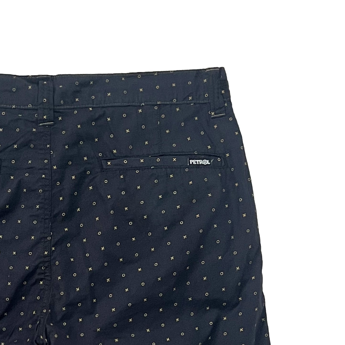 Petrol Men's Basic Non-Denim Reversible Short Mid-Rise Rinse Wash Fabric 165853 (Black-Fatigue)
