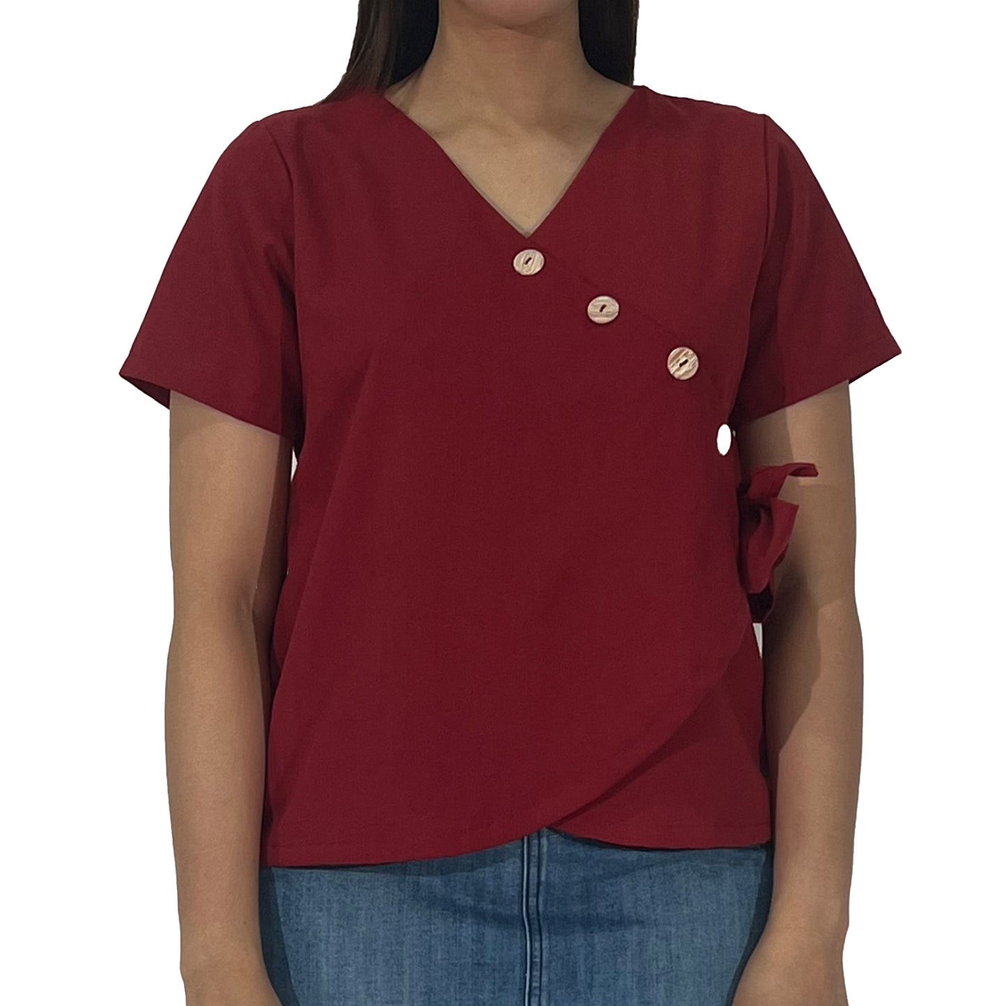 Petrol Ladies Basic Woven Shirt Regular Fitting 157799 (Scarlet)