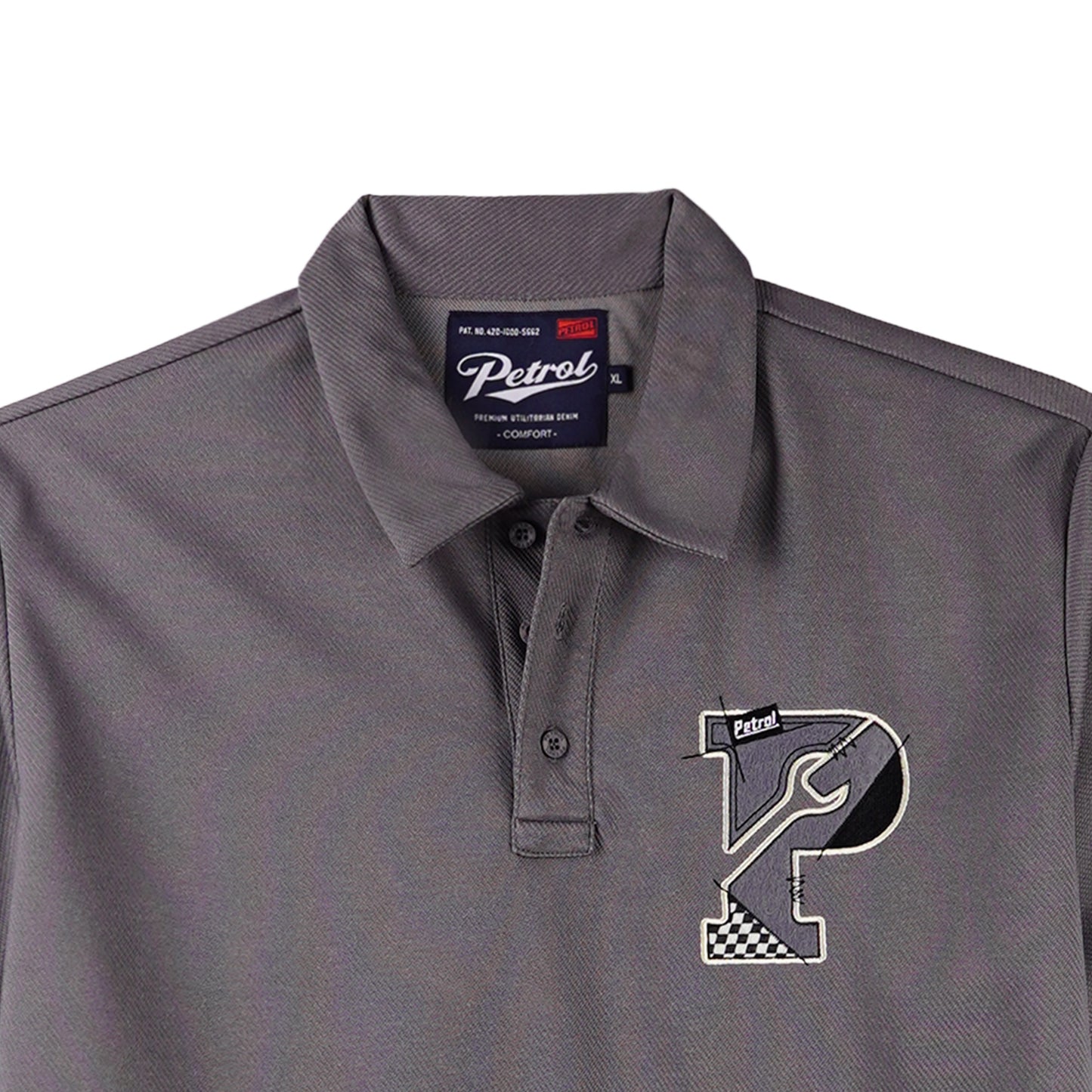 Petrol Men's Basic Collared Shirt Comfort Fitting 168687 (Charcoal)