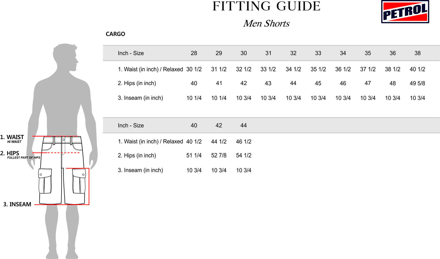 Petrol Men's Basic Non-Denim Cargo Short Mid-Rise Fitting 179835 (Fatigue)