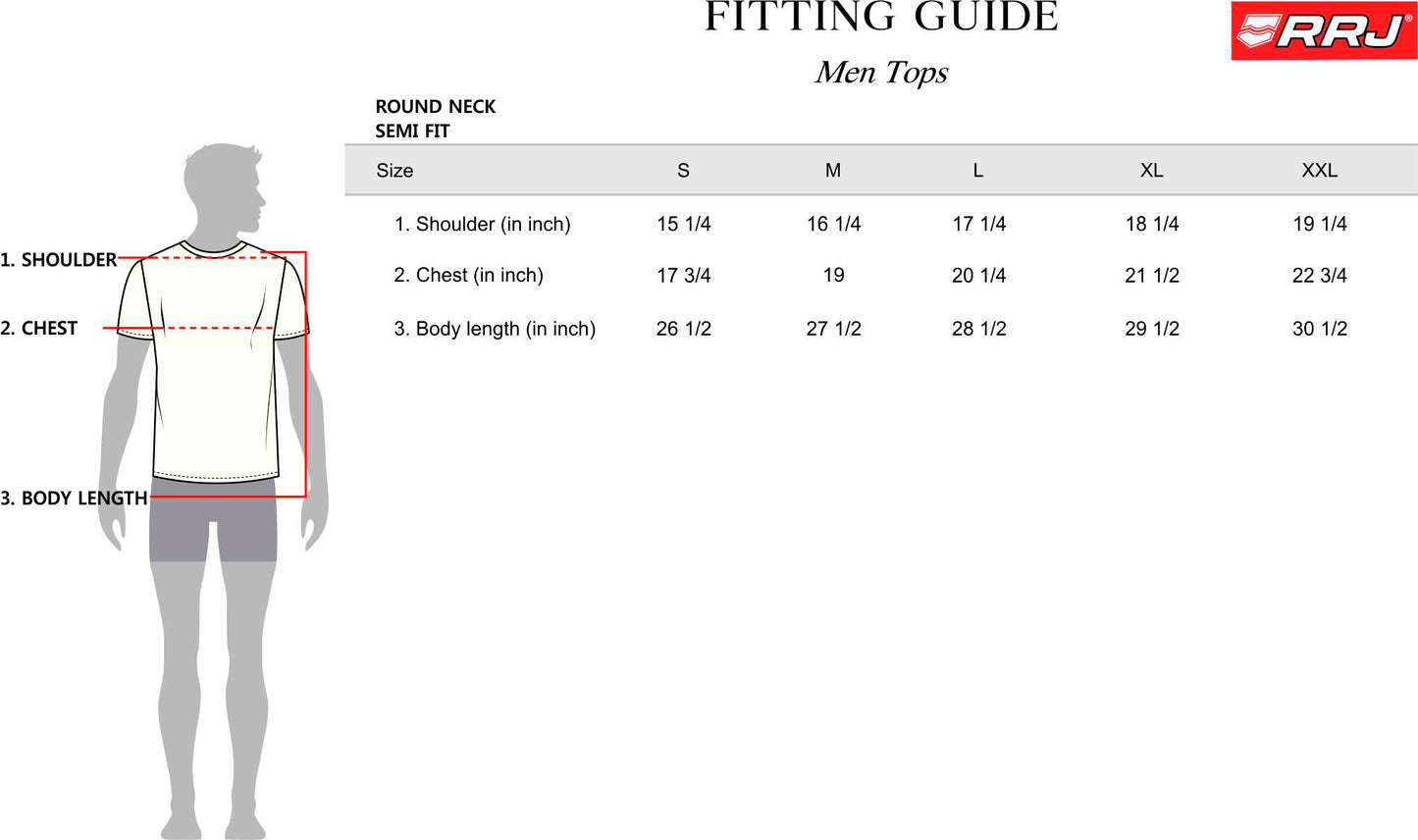 RRJ Men's Basic Tees Semibody Fitting 174847-U (Heather Blue)