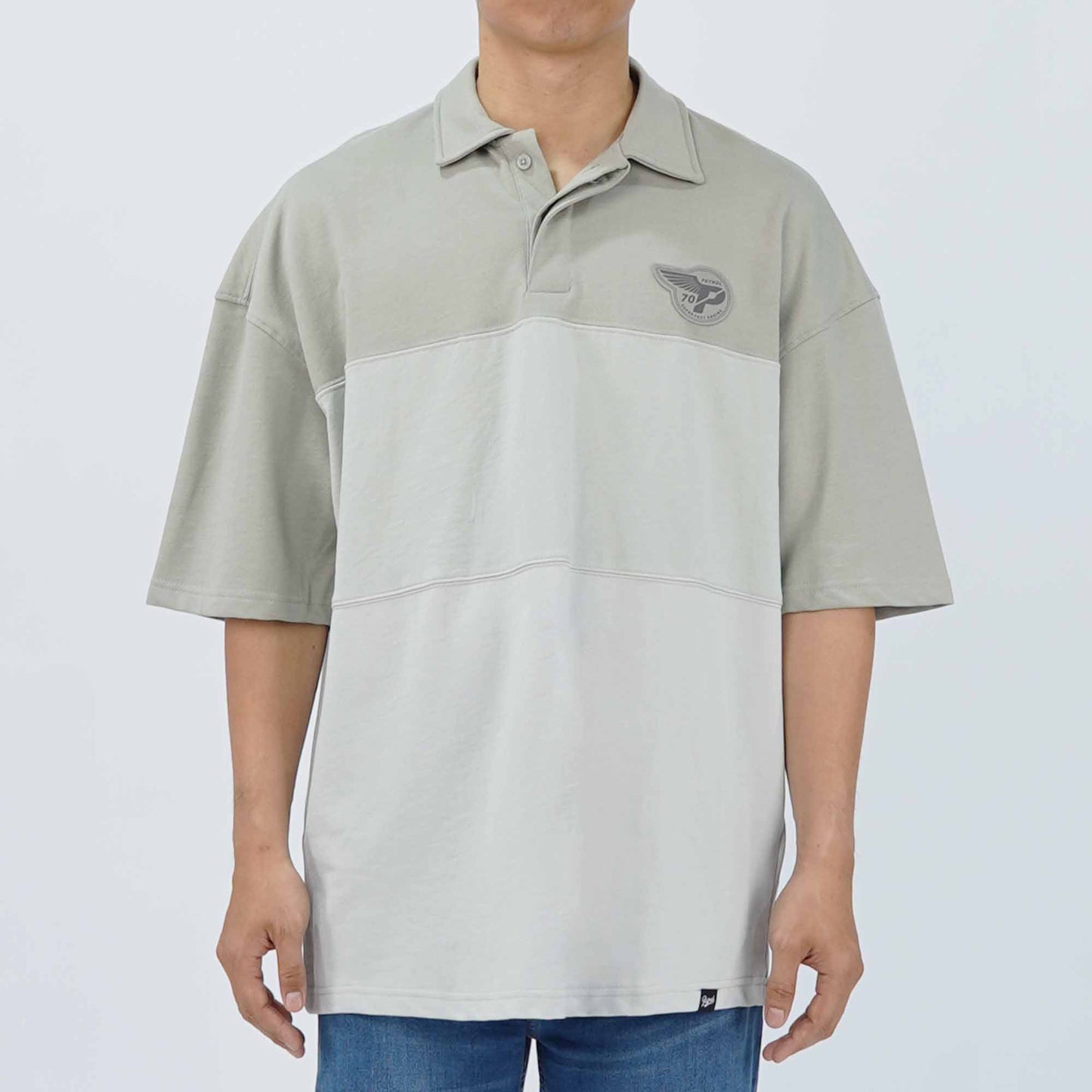 Petrol Men's Basic Collared Shirt Oversized Fitting 169118 (Rock Ridge)