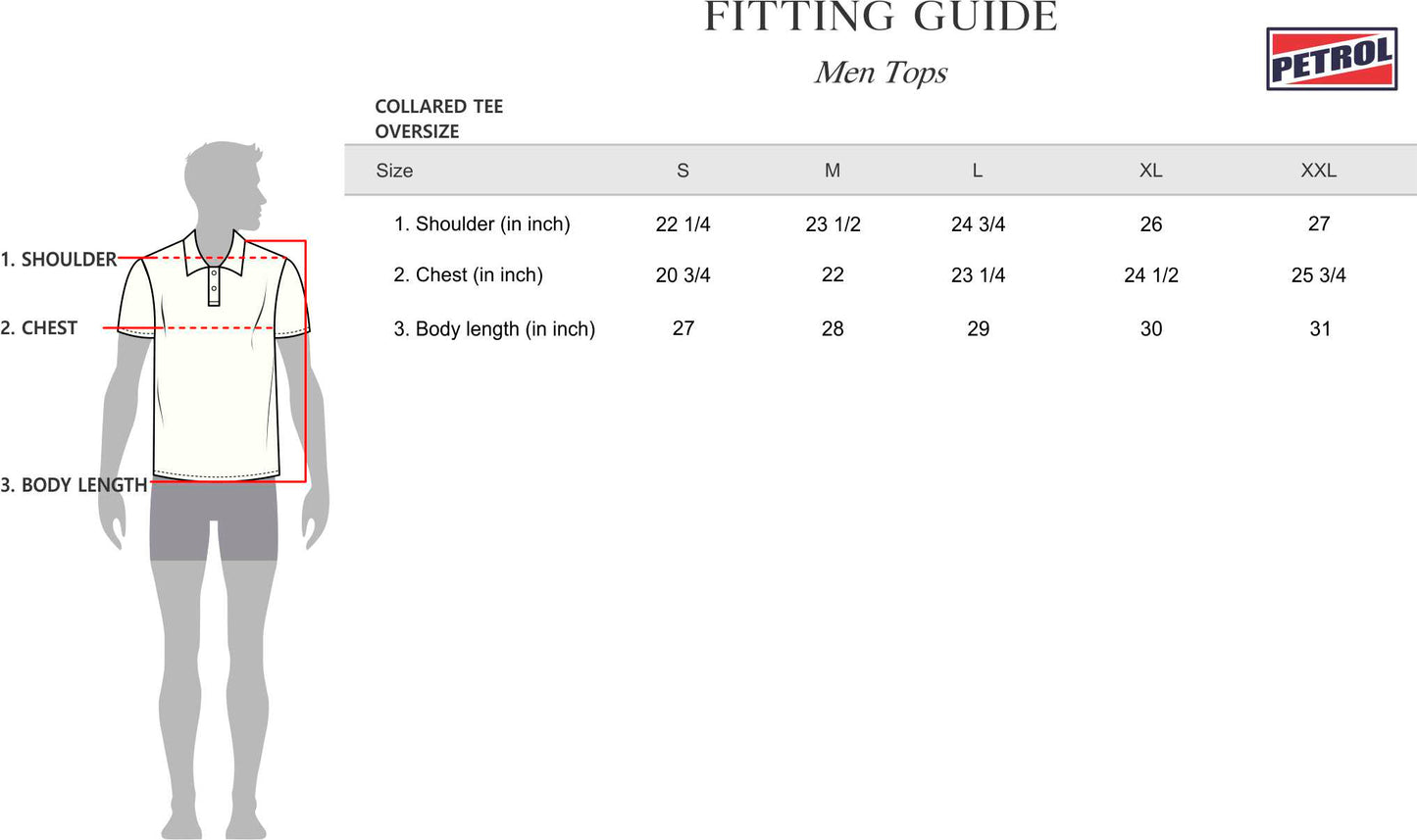 Petrol Men's Basic Woven Shirt Oversized Fitting 168424 (Rock Ridge)