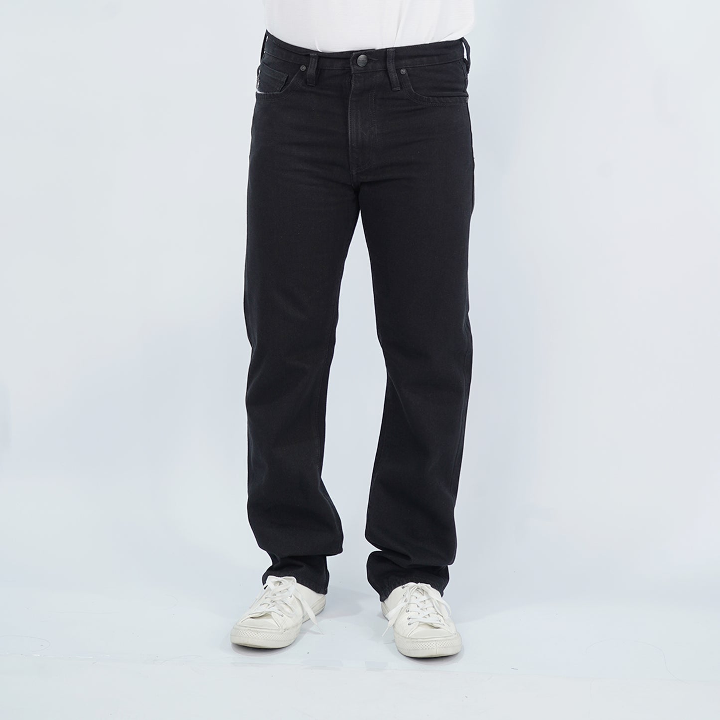 Petrol Men's Basic Denim Pants Mid-Rise Slim Straight Fitting 180135 (Black)