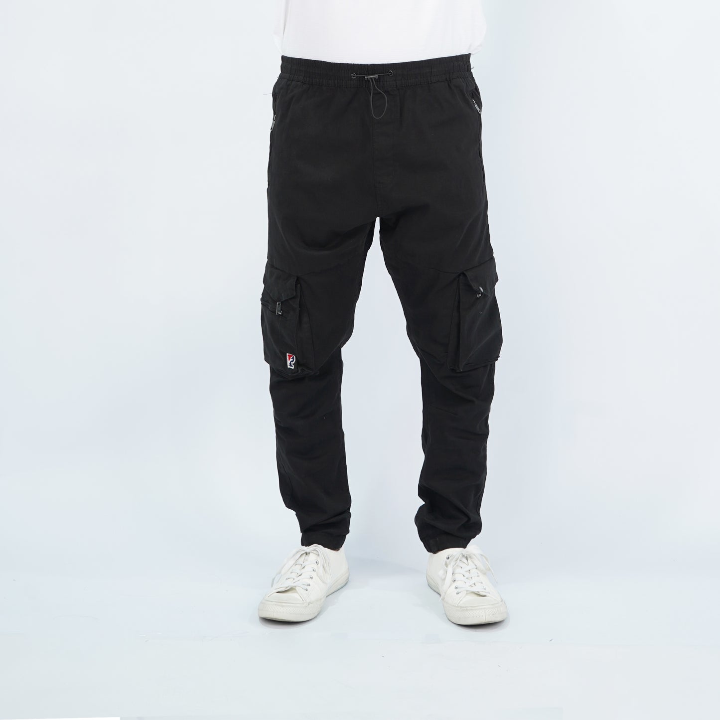 Petrol Men's Basic Non-Denim Cargo Pants Mid-Rise 177193 (Black)