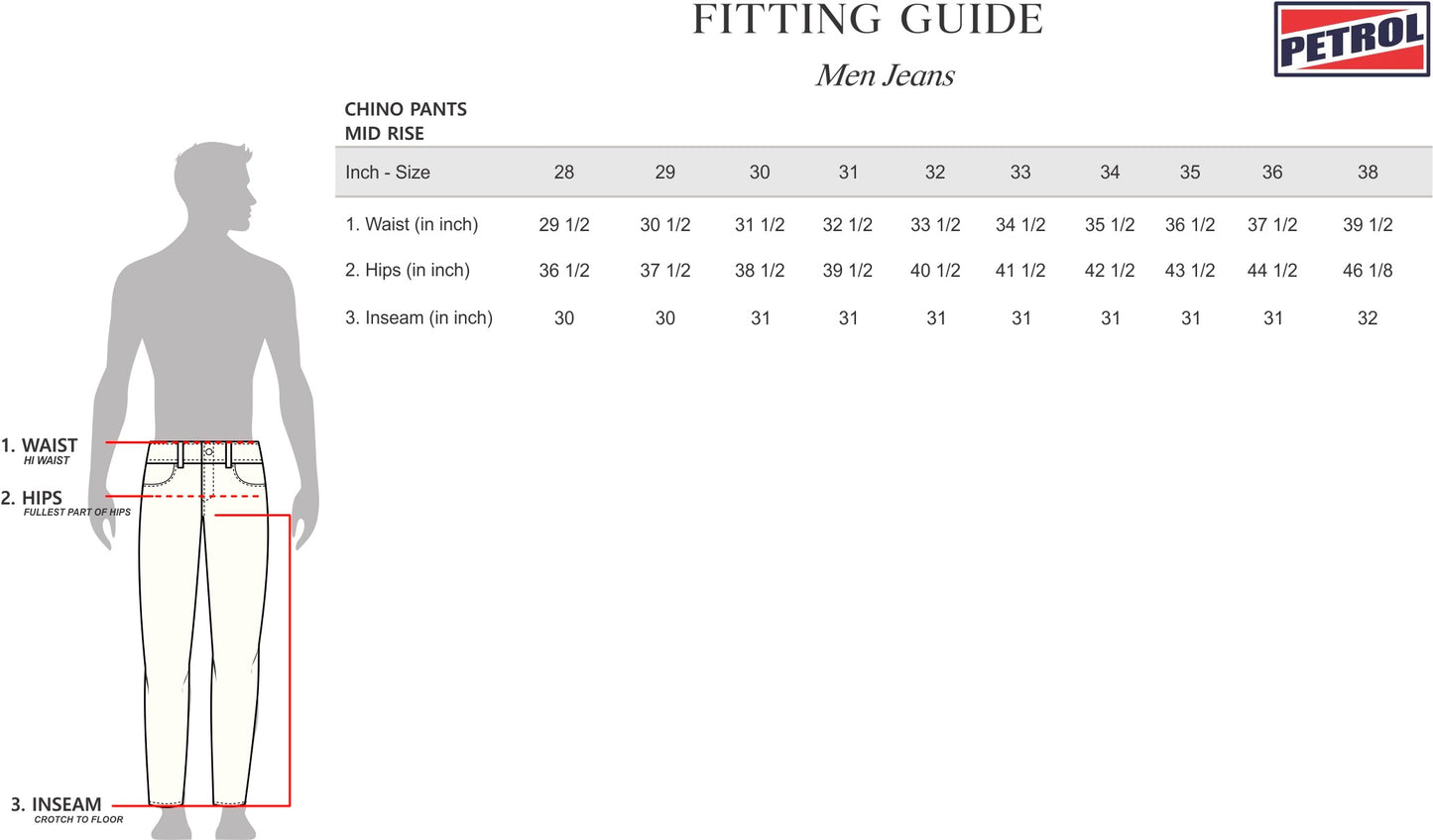 Petrol Men's Basic Non-Denim Chino Pants Mid-Rise 181288 (Dark Gray)