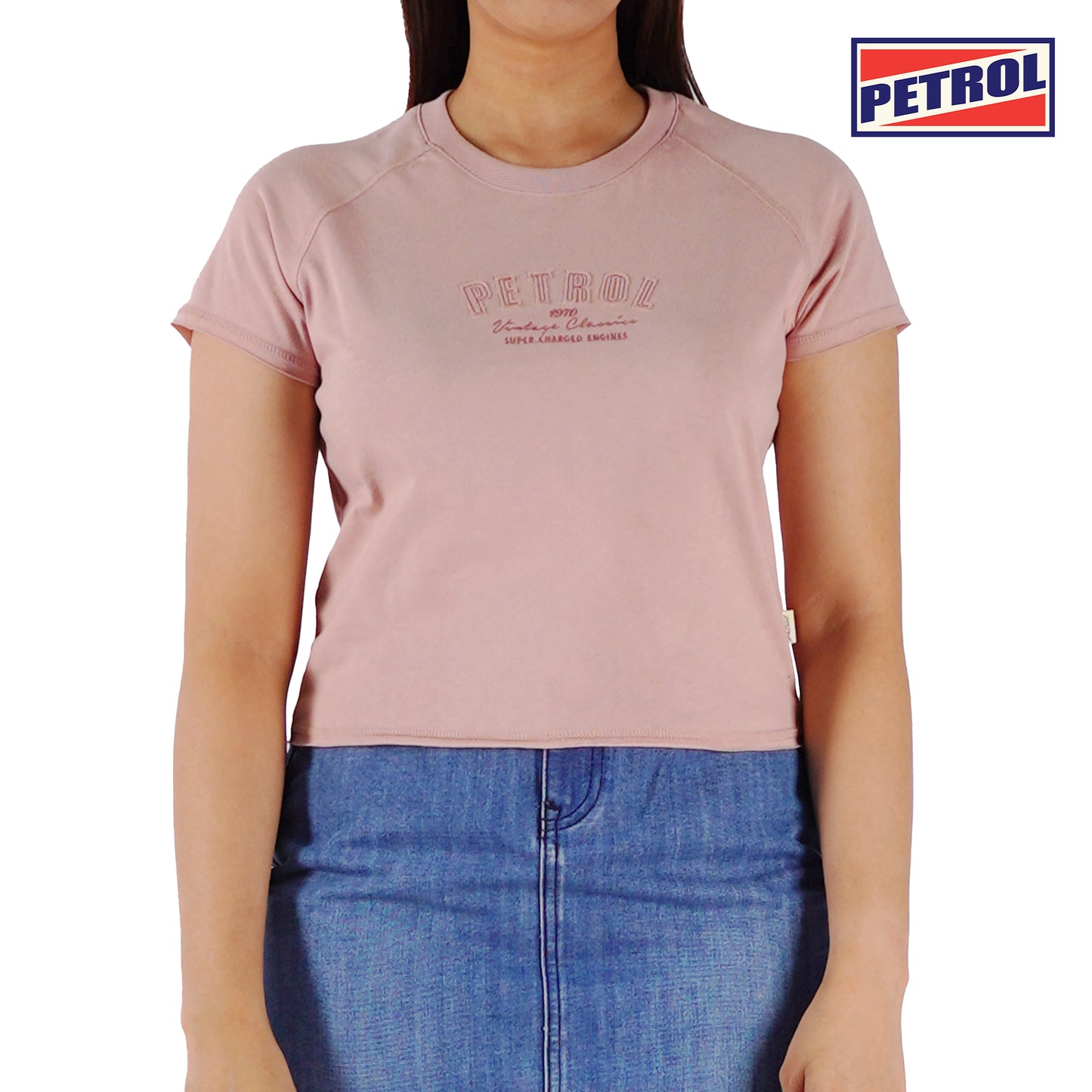 Petrol Ladies Basic Tees Crop Fitting 160887 (Old Rose)