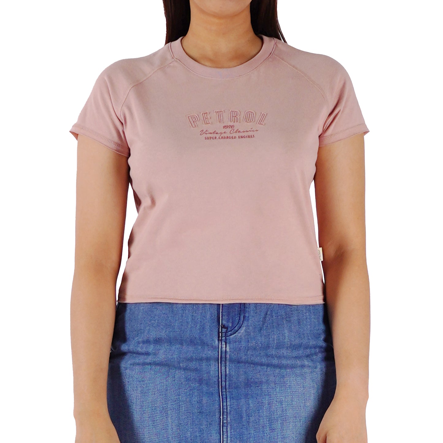 Petrol Ladies Basic Tees Crop Fitting 160887 (Old Rose)