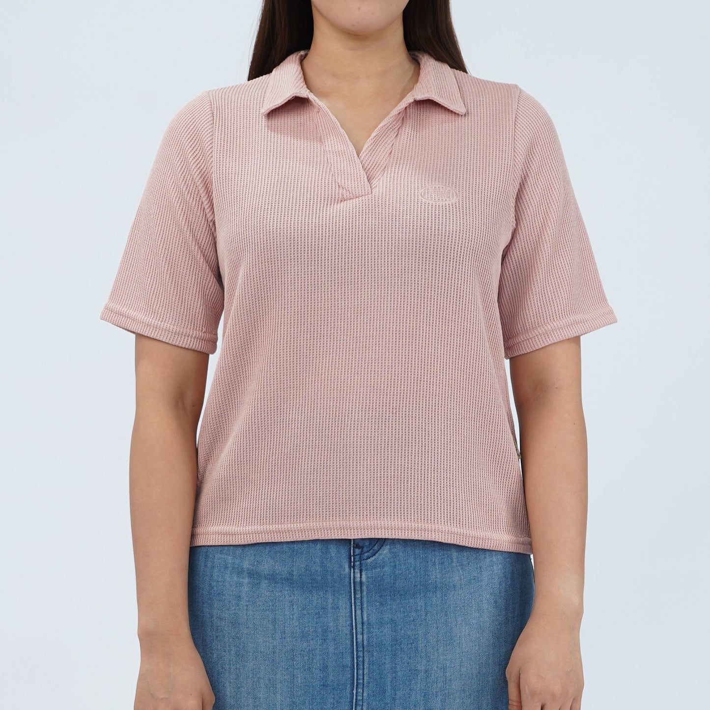 Petrol Ladies Basic Collared Shirt Boxy Fitting 171085 (Dusty Pink)