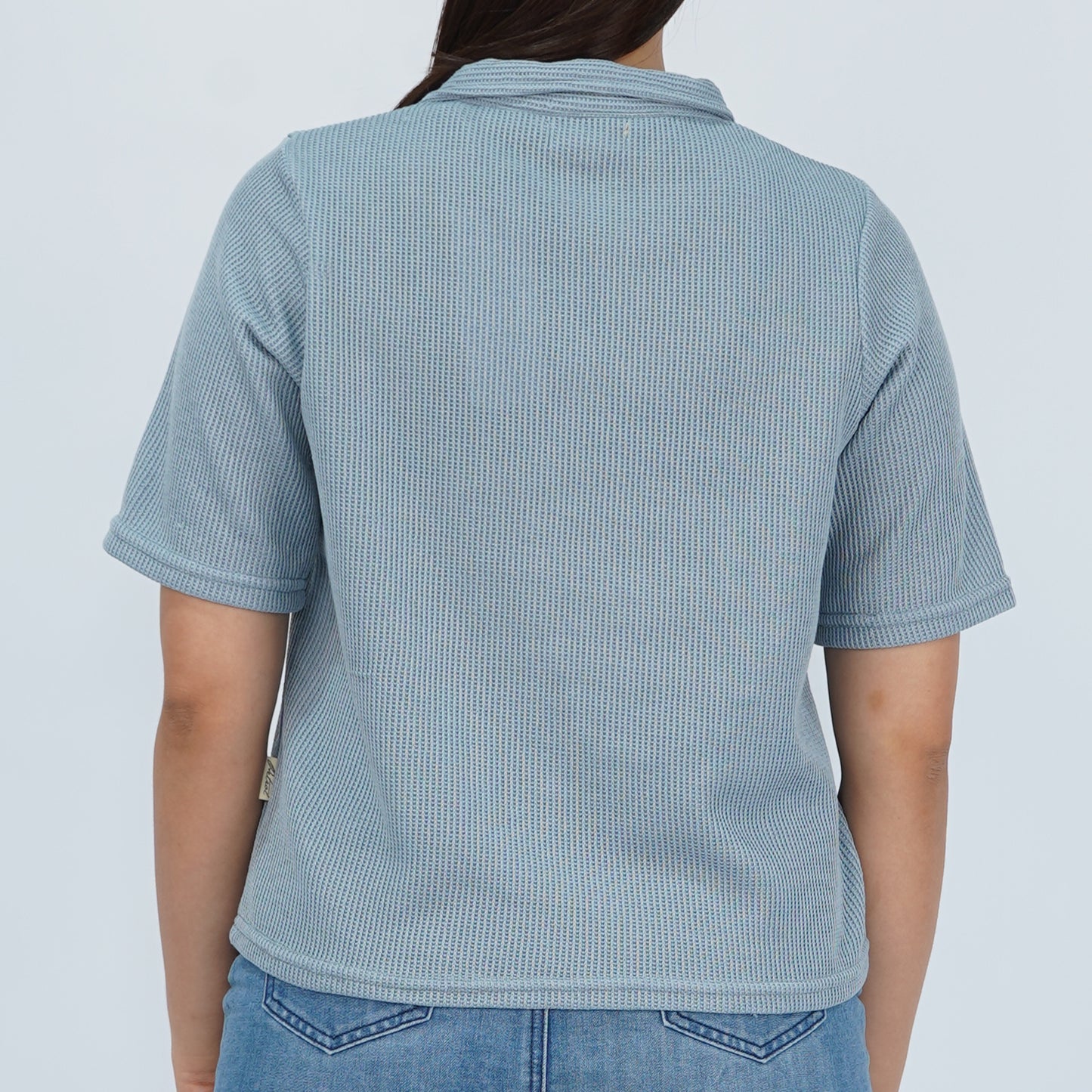 Petrol Ladies Basic Collared Shirt Boxy Fitting 171085 (Smoke Blue)